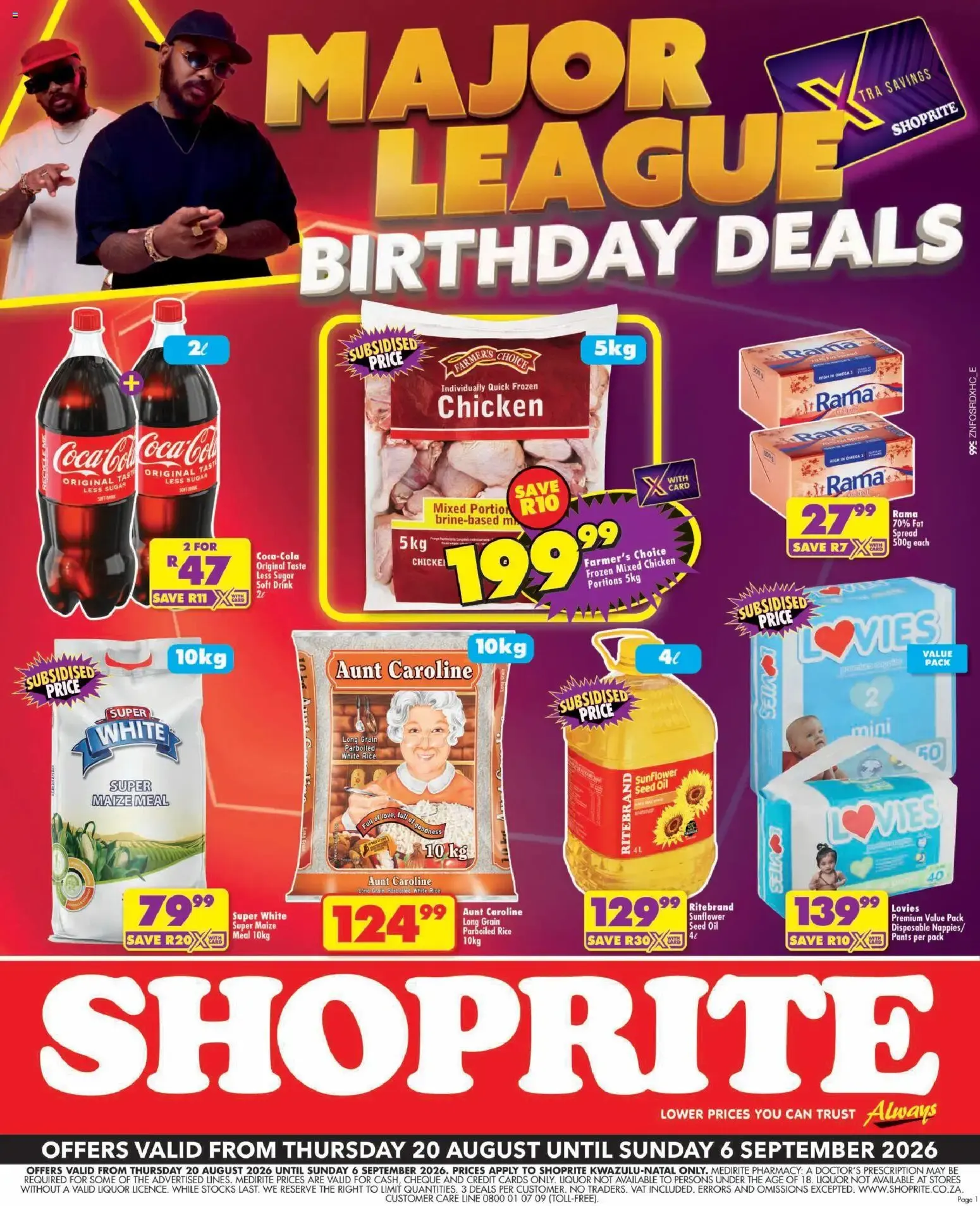 Shoprite: Major League Birthday Deals from 20 August to 6 September 2026 - Catalogue Page 1