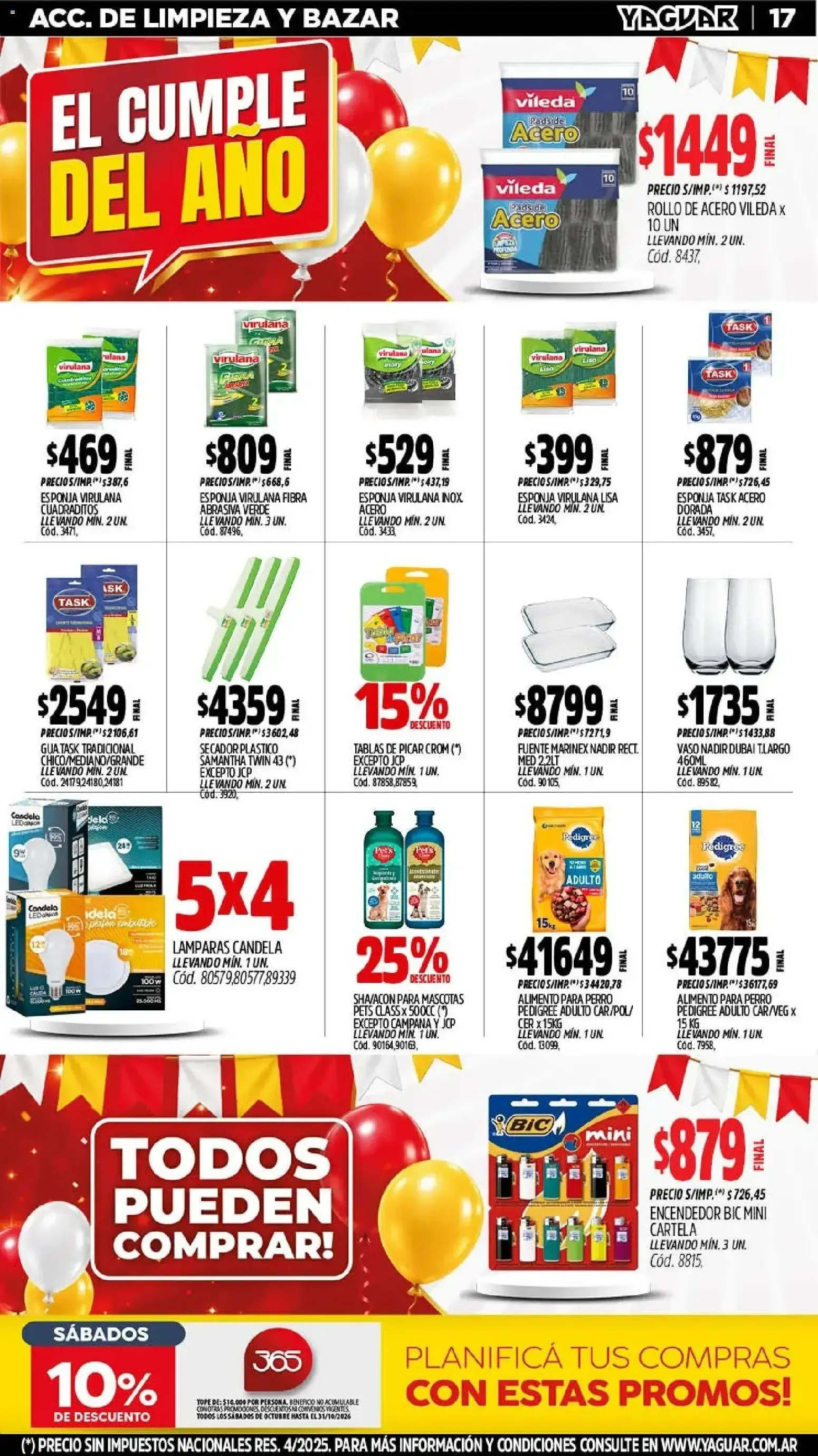 Ofertas de Mayorista Yaguar: El Cumple del Año 38 19 de octubre al 25 de octubre 2026 - Página 19 del catálogo