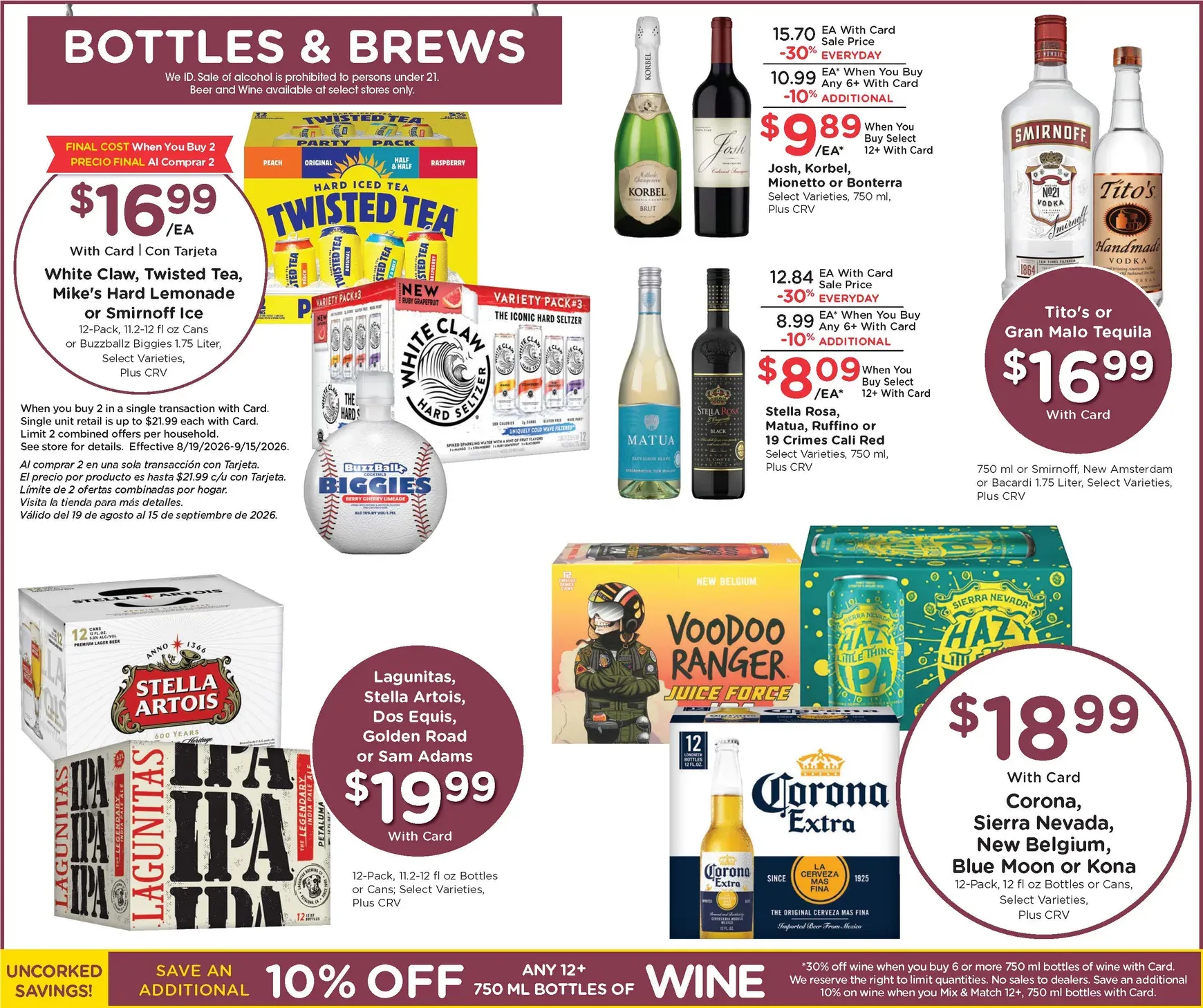 Weekly promotion Current Ralphs leaflet valid from Wednesday 08/19/2026 to Tuesday 08/25/2026 spanning from August 19 to August 25 2026 - Page 12 for Catalogue 365