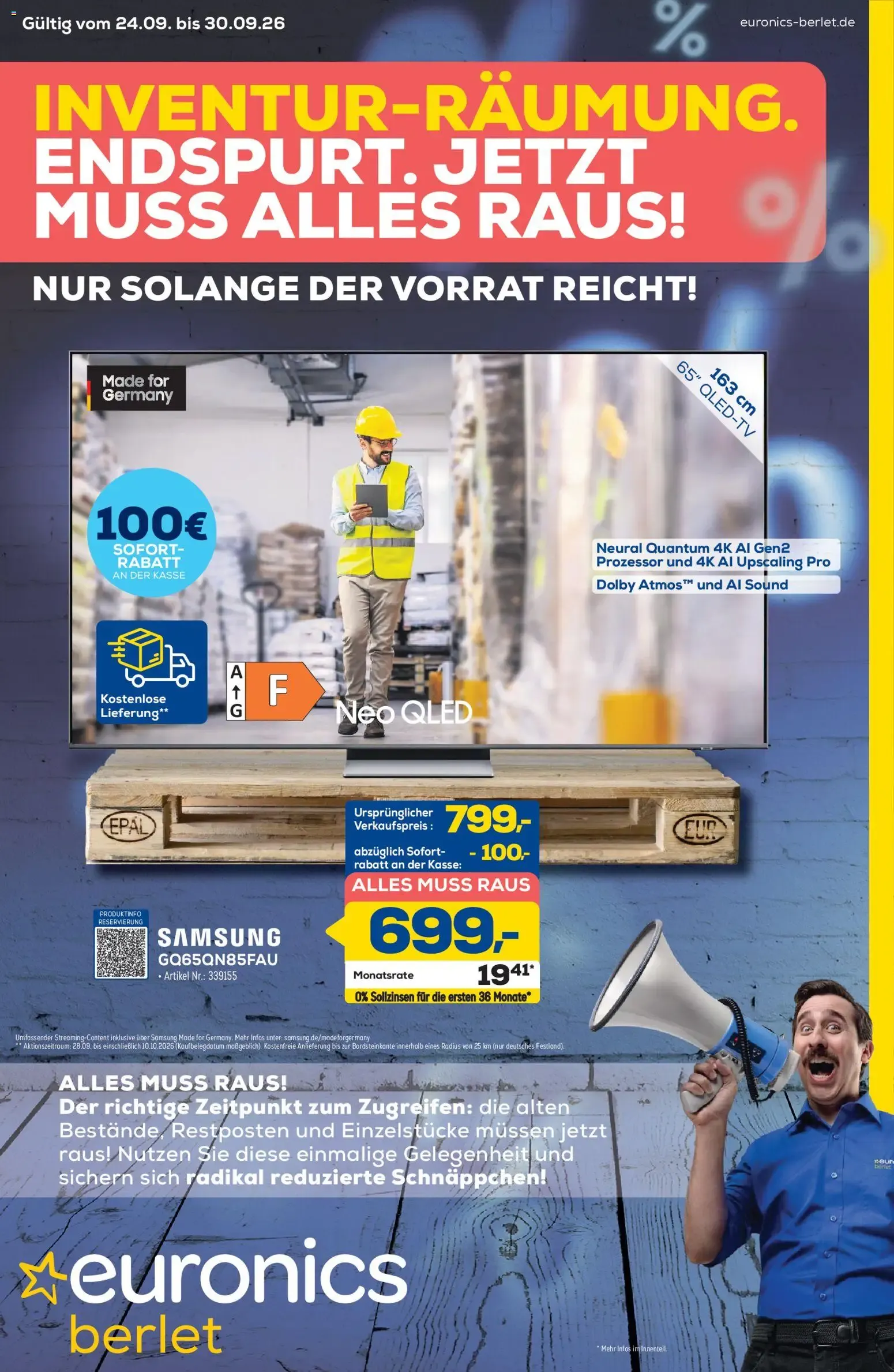 INVENTUR-RÄUMUNG. ENDSPURT. JETZT MUSS ALLES RAUS! von 24. September bis 30. September 2026 - Prospekt seite 1