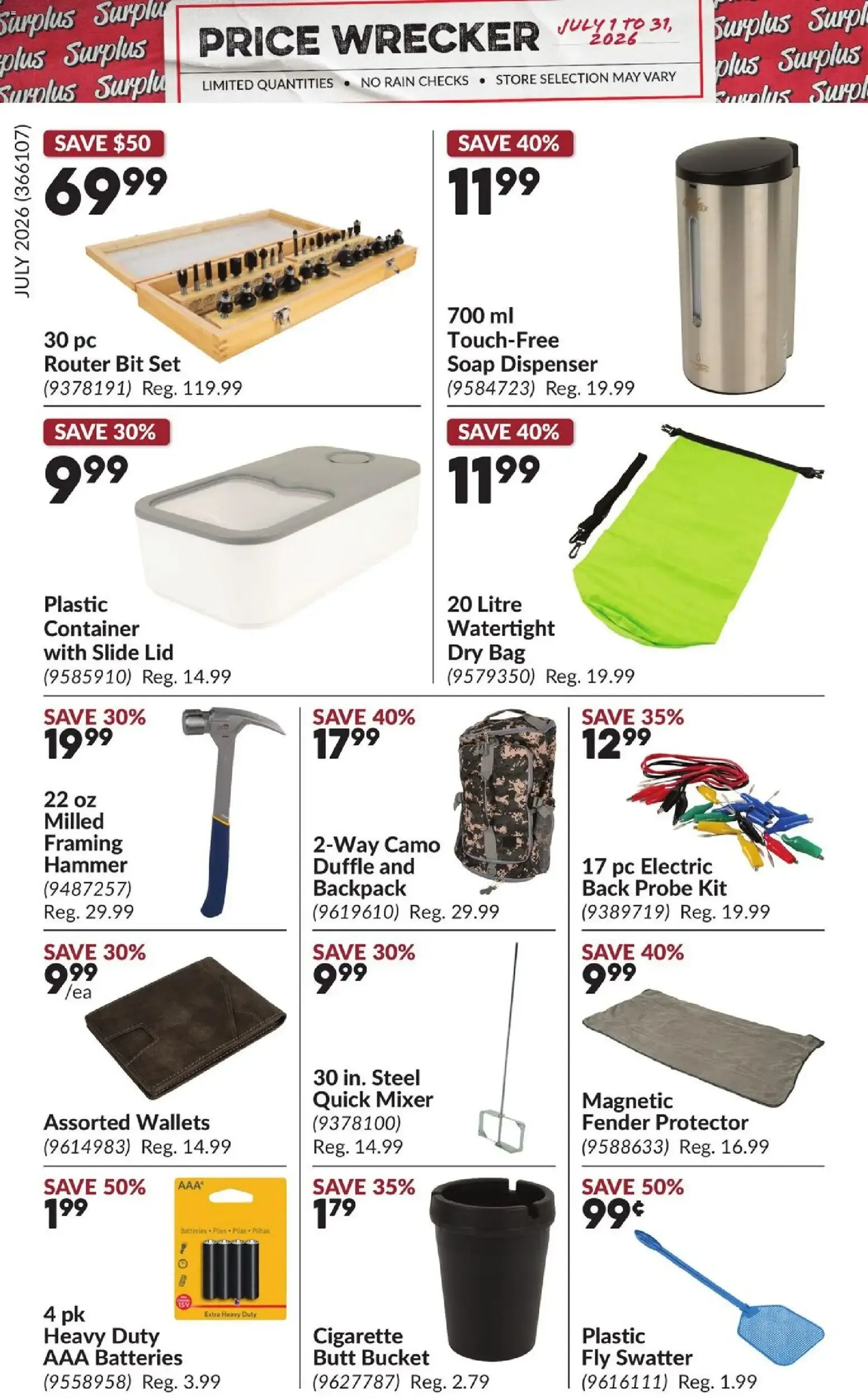 Princess Auto flyer - Price Wrecker from Jul 1, 2026 > weekly specials & deals from July 1 to July 31 2026 - flyer page 12