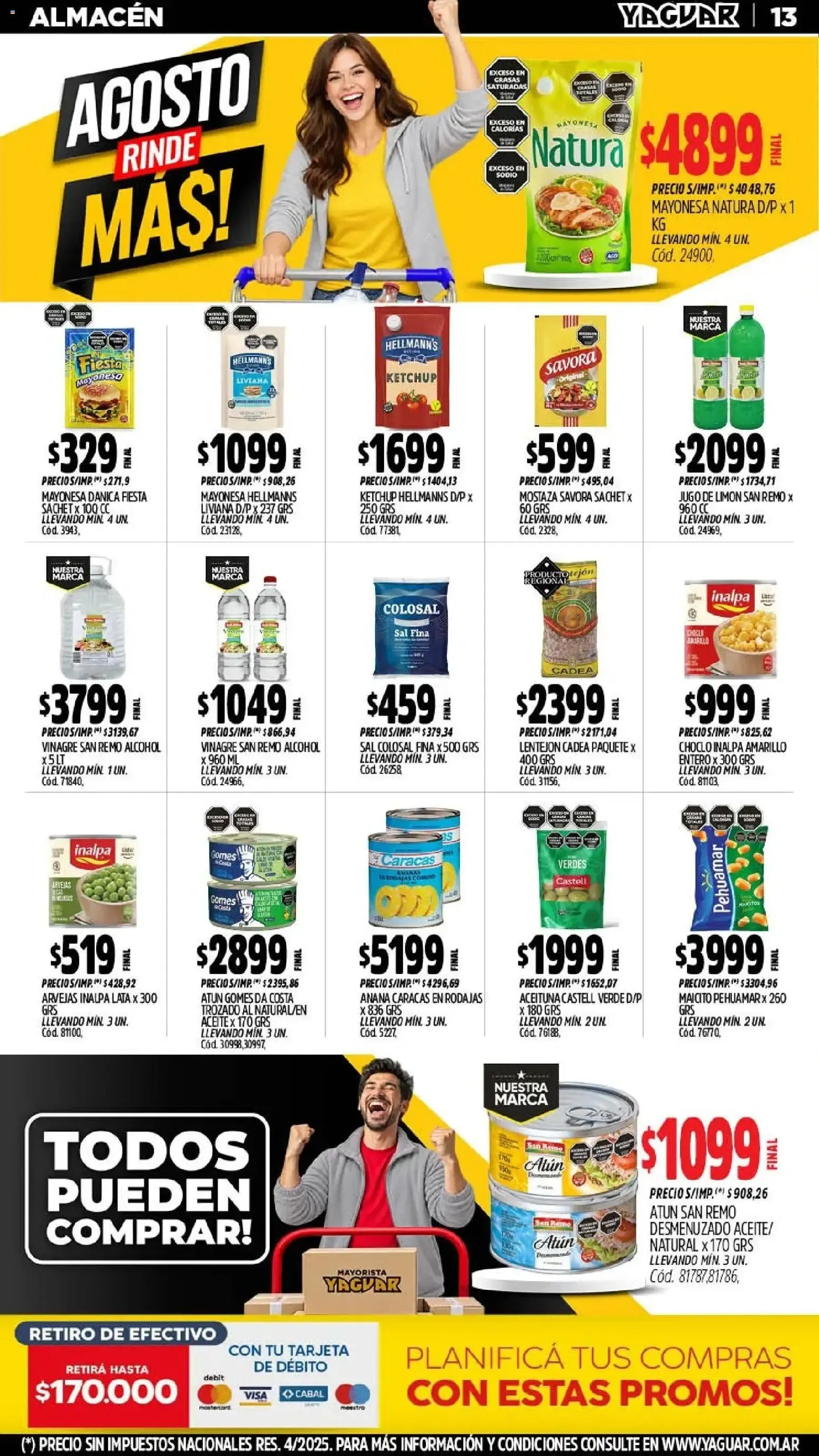 Ofertas de Mayorista Yaguar Agosto Rinde Más! 24 de agosto al 30 de agosto 2026 - Página 13 del catálogo