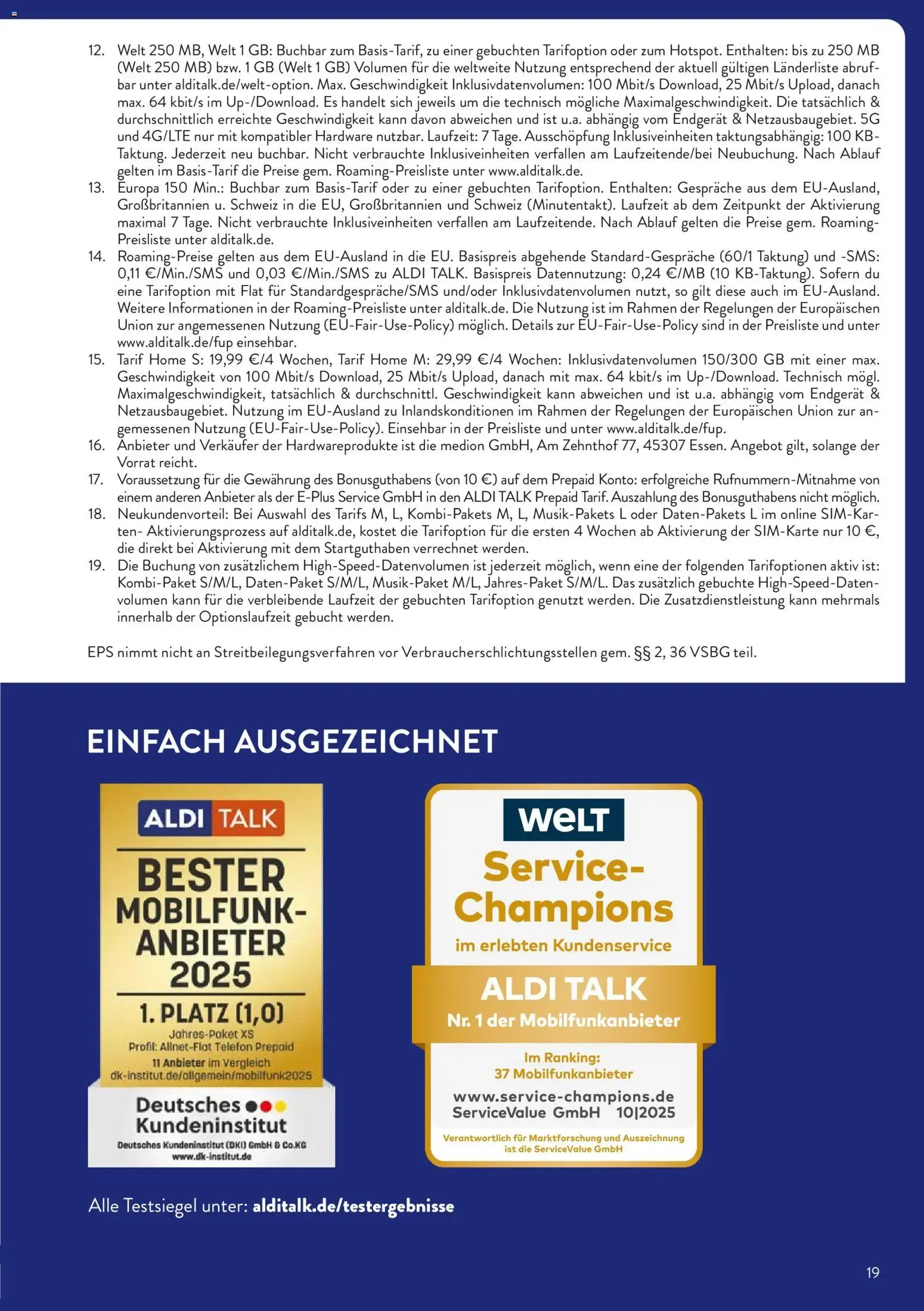 Aldi Süd Talk (ab 09.12.2025) zum Blättern von 1. Dezember bis 30. September 2026 - Prospekt seite 19