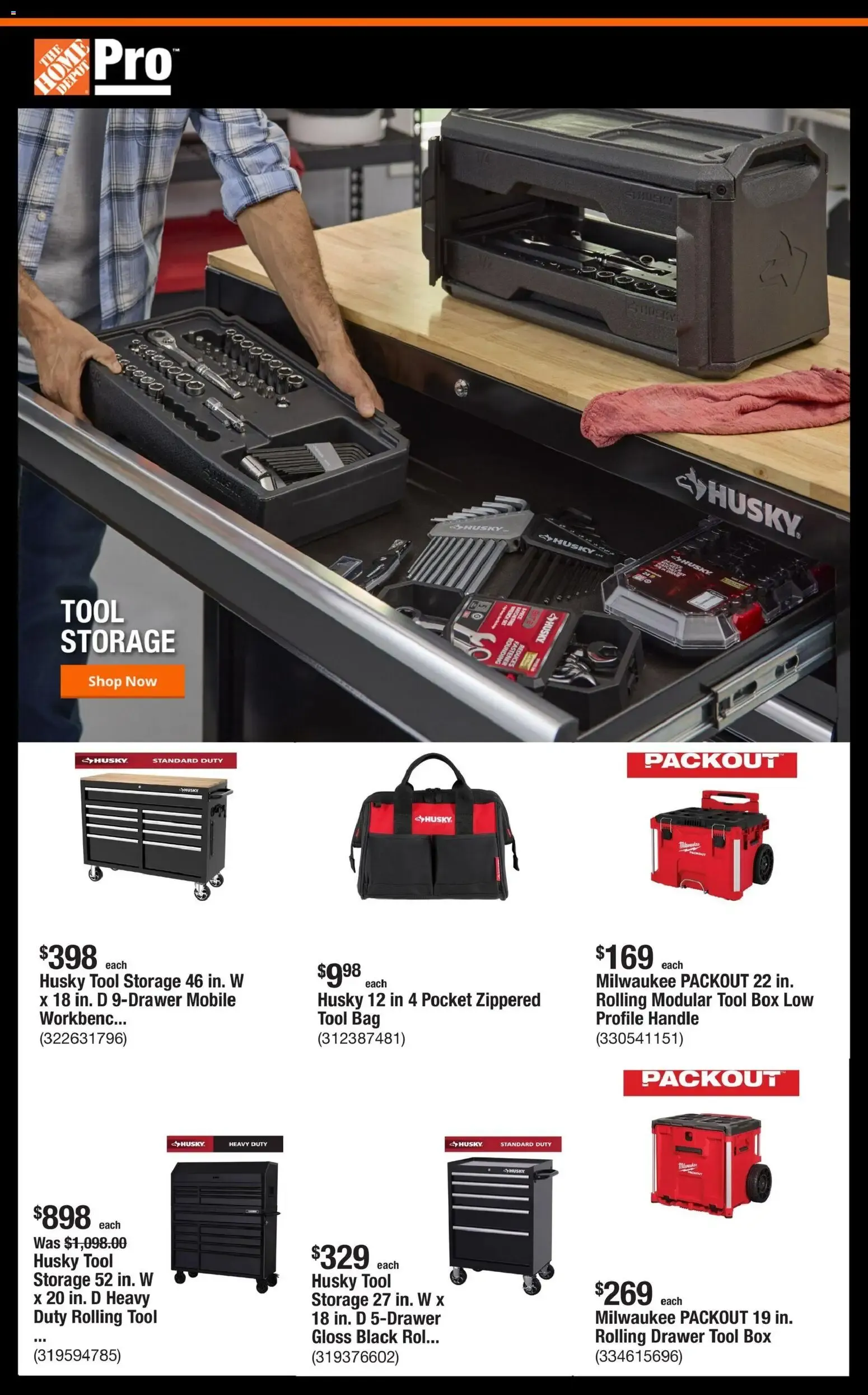 Home Depot Pro - Almacenamiento de Herramientas