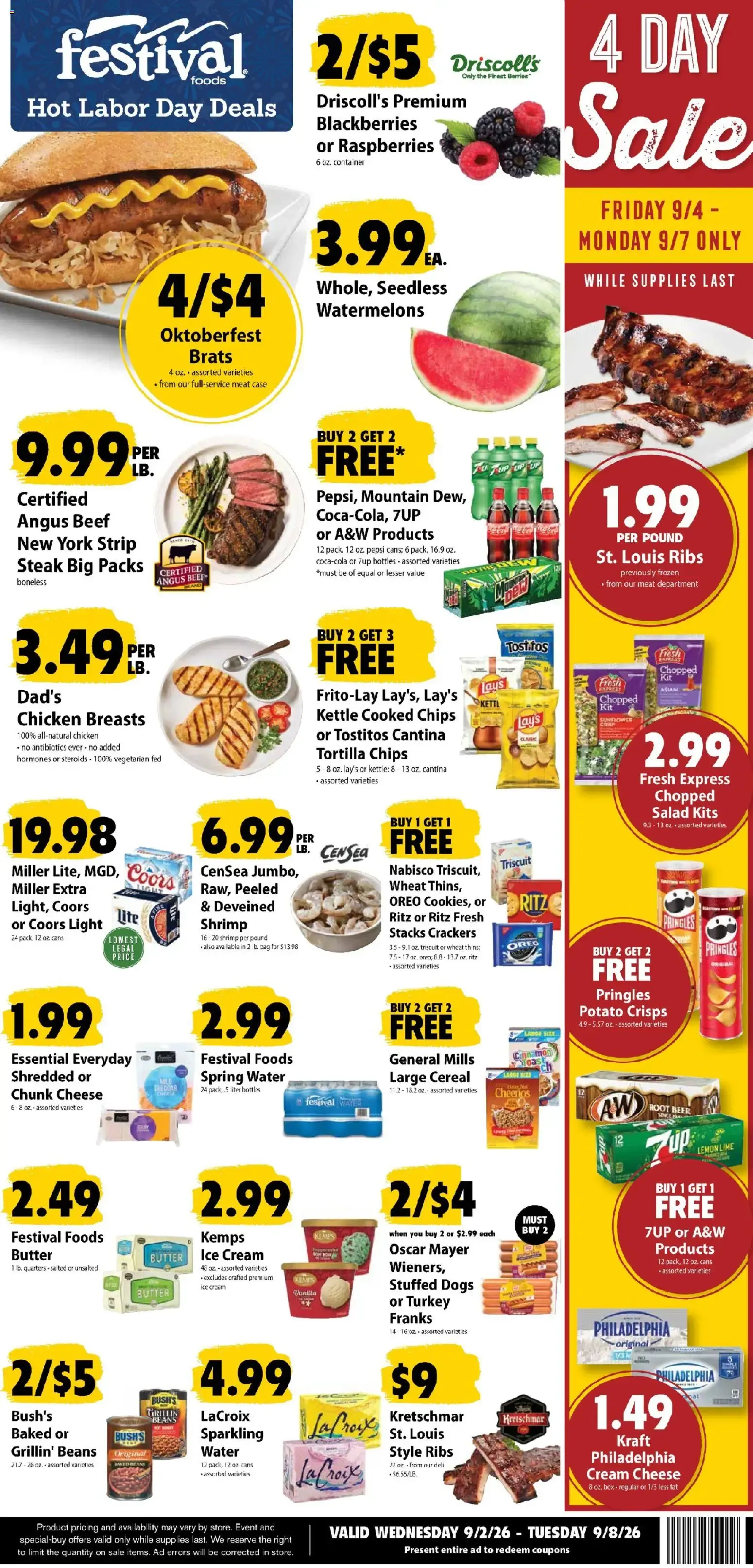 Weekly promotion Festival Foods Weekly Ad from 09/02/2026 - Flyer spanning from September 2 to September 8 2026 - Page 1 for Catalogue 365