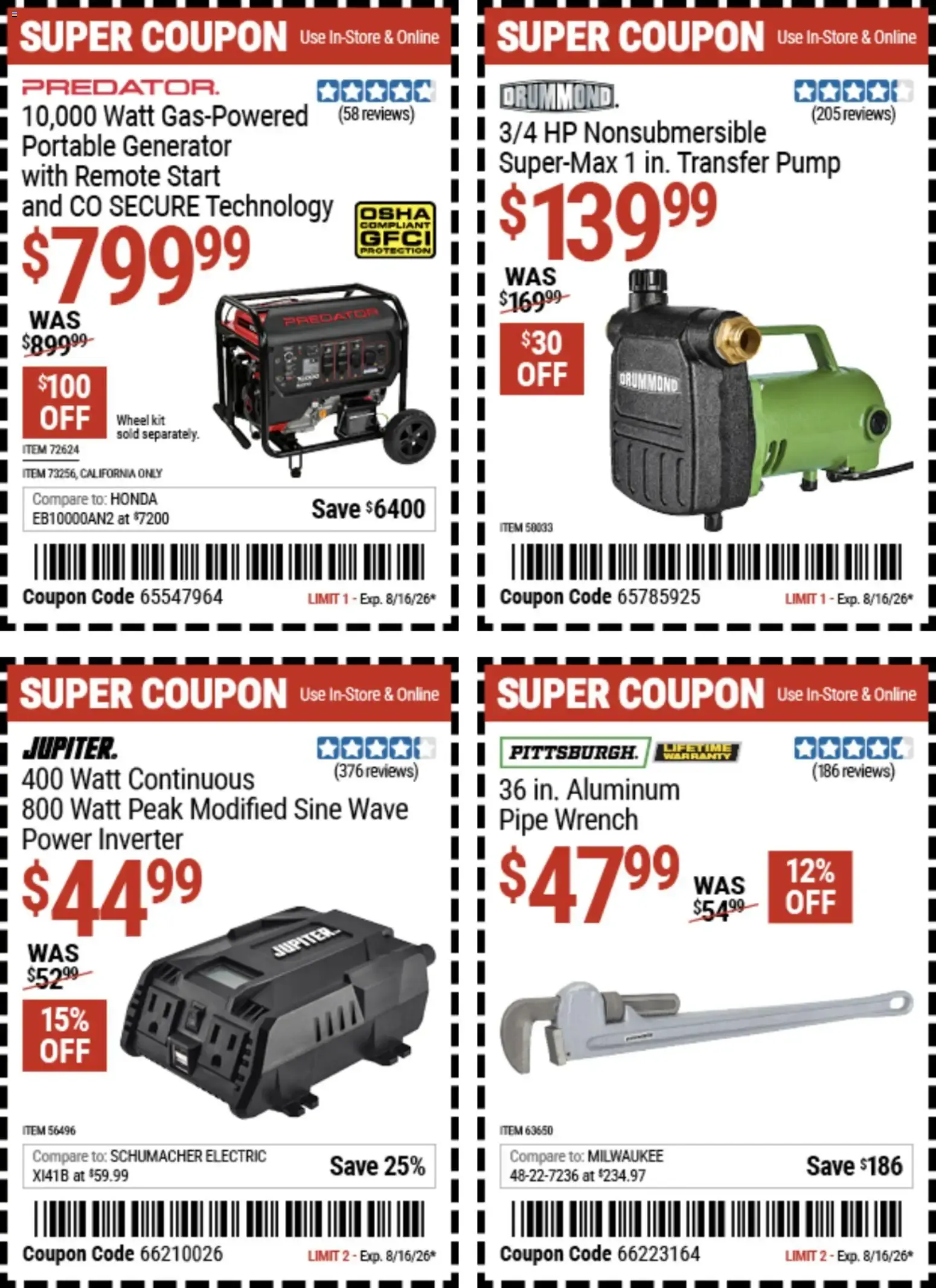 Harbor Freight Weekly Ad (08/03 - 08/16 2026) - Flyer