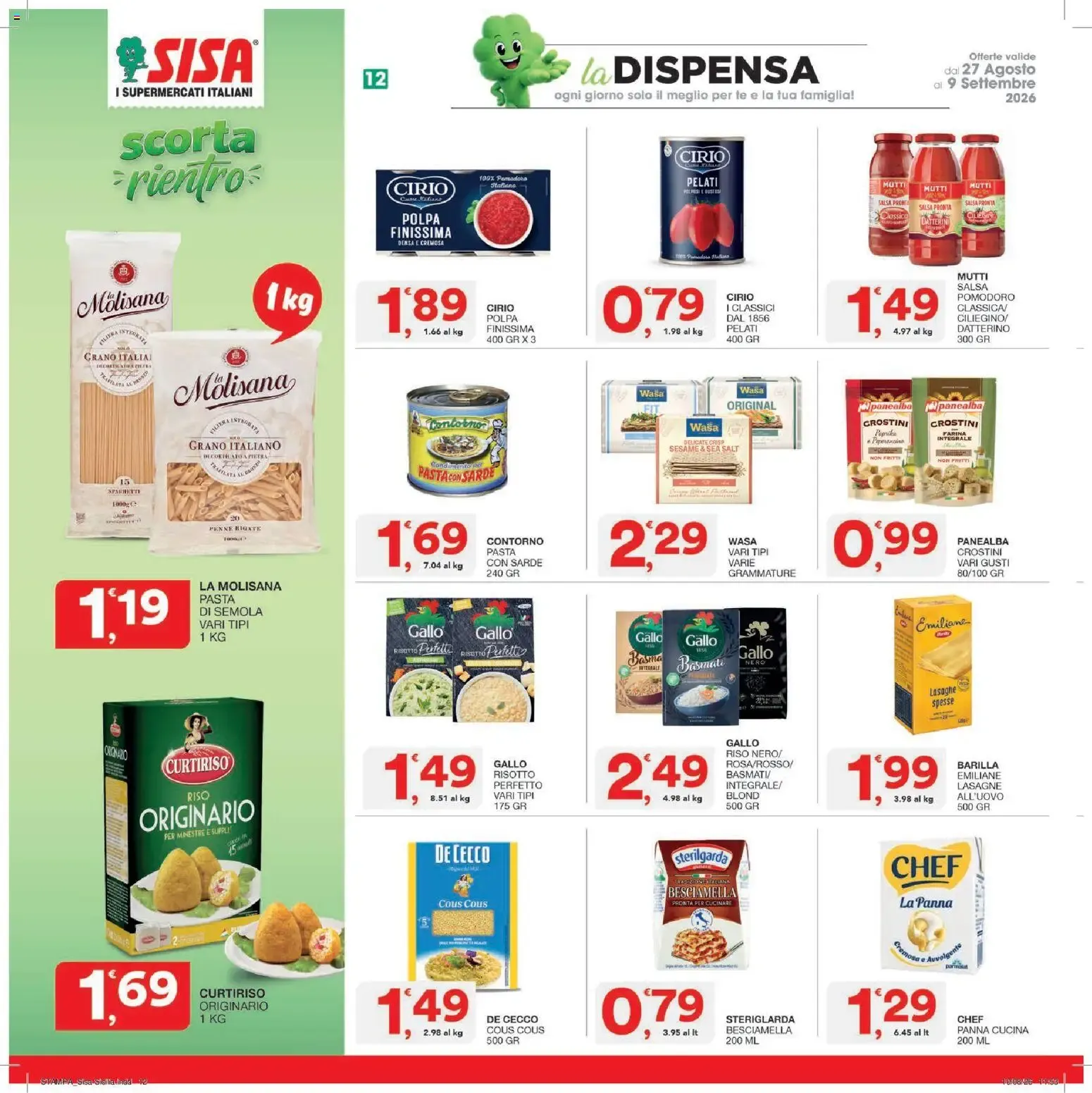 Nuovo SISA volantino dal 27/08/2026 > offerte anteprima 🛍️ da 27 agosto a 9 settembre di 2026 - Pagina del volantino 12