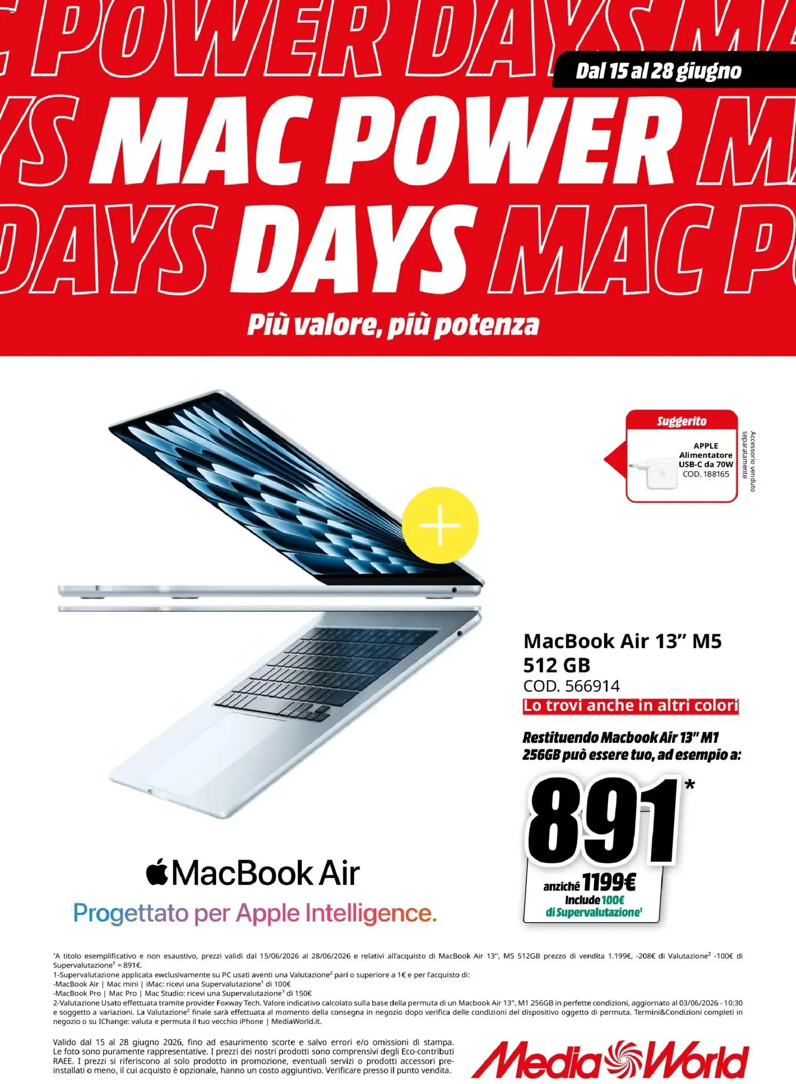 Nuovo Media World volantino Mac Power Days dal 15/06/2026 > offerte anteprima 🛍️ da 15 giugno a 28 giugno di 2026 - Pagina del volantino 1