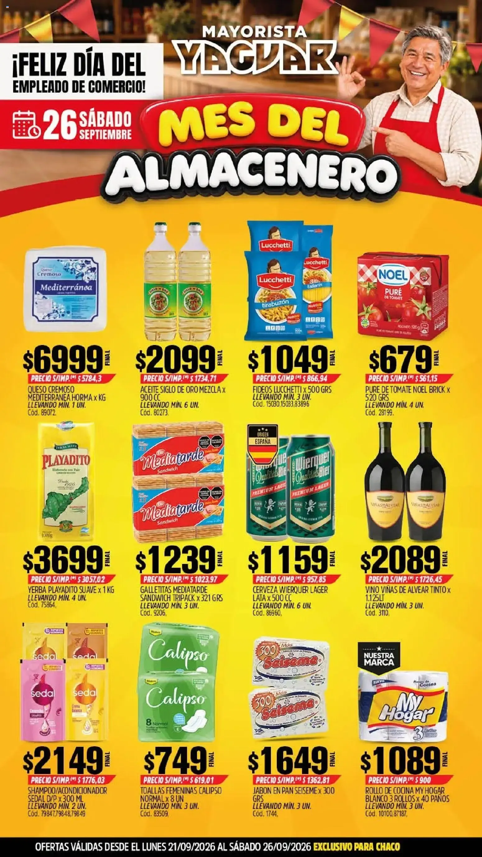 Ofertas de Yaguar - Oferta Semanal Chaco del 21/09/2026 - 26/09/2026 21 de septiembre al 26 de septiembre 2026 - Página 1 del catálogo
