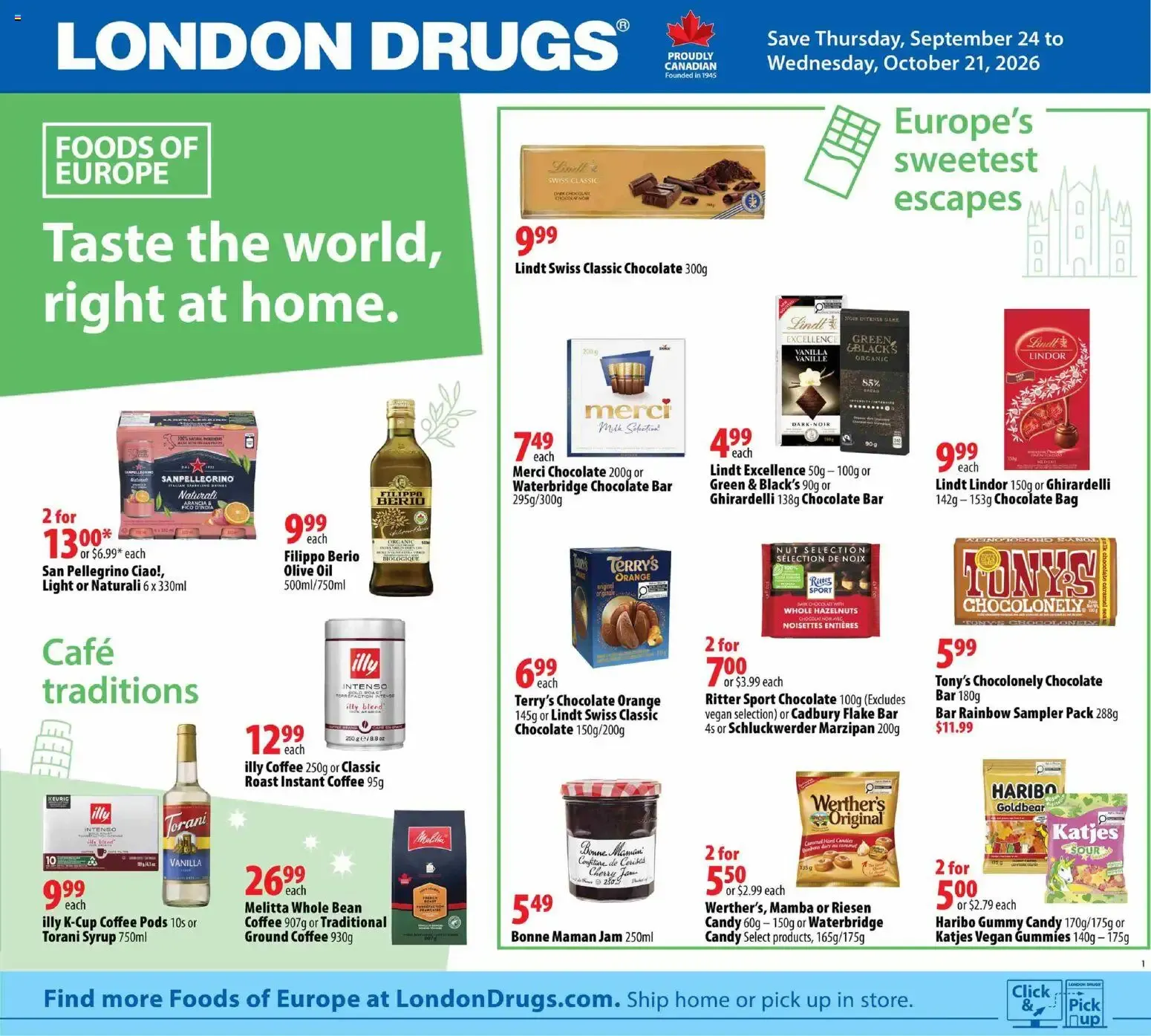 London Drugs flyer - Foods of Europe from Sep 24, 2026 > weekly specials & deals from September 24 to October 21 2026 - flyer page 1