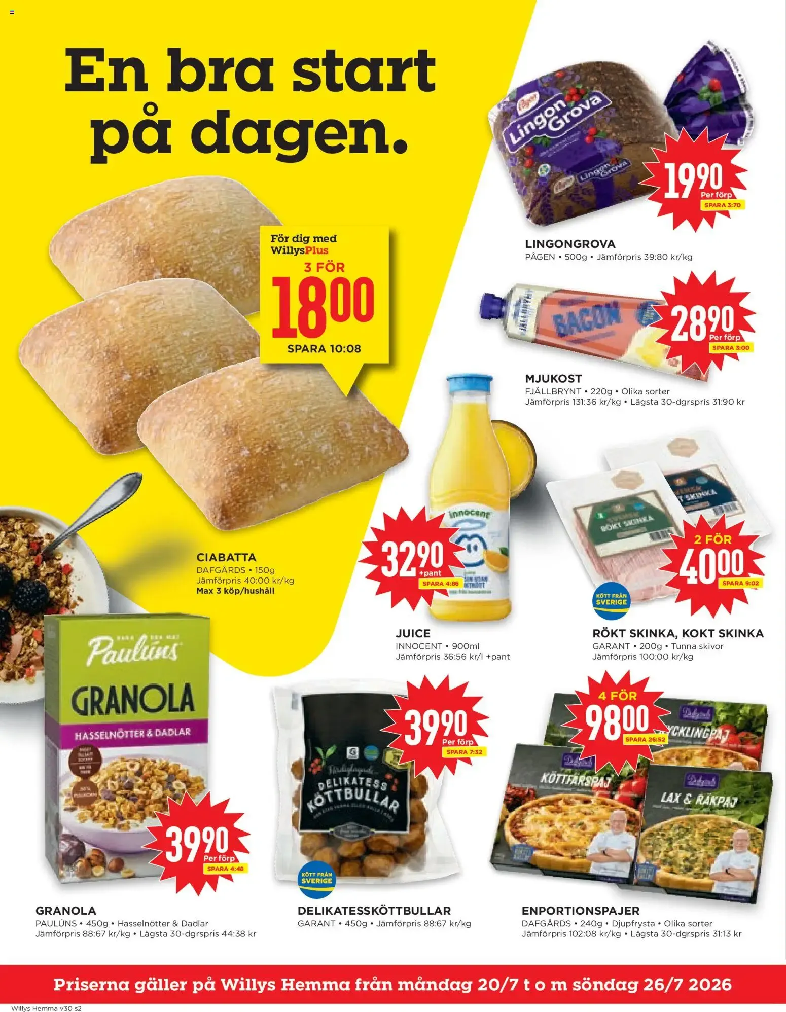 Willys erbjudanden Hemma från 20/07/2026 - 26/07/2026 > Reklamblad nuvarande rabatter från 20 juli till 26 juli 2026 - Reklamblad sidor 2