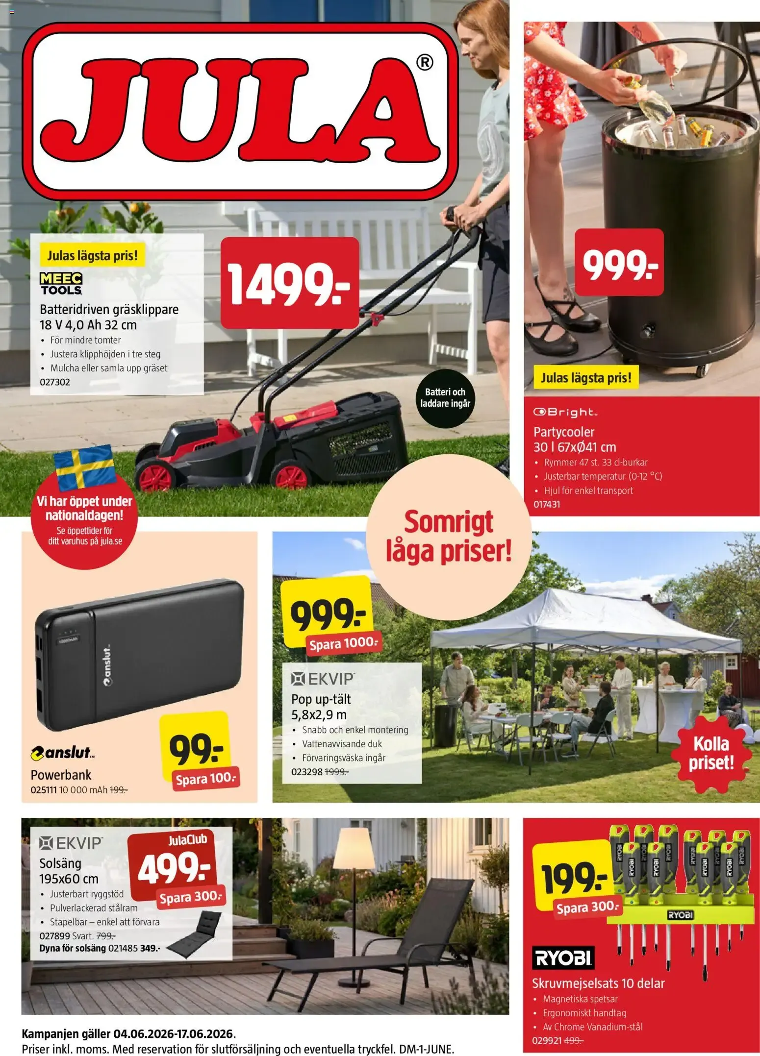 Jula erbjudanden från 04/06/2026 - 17/06/2026 > Reklamblad nuvarande rabatter från 4 juni till 17 juni 2026 - Reklamblad sidor 1