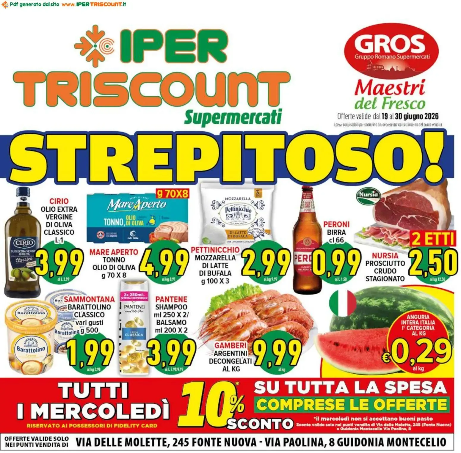 Ipertriscount volantino dal 19/06/2026 - online Offerte