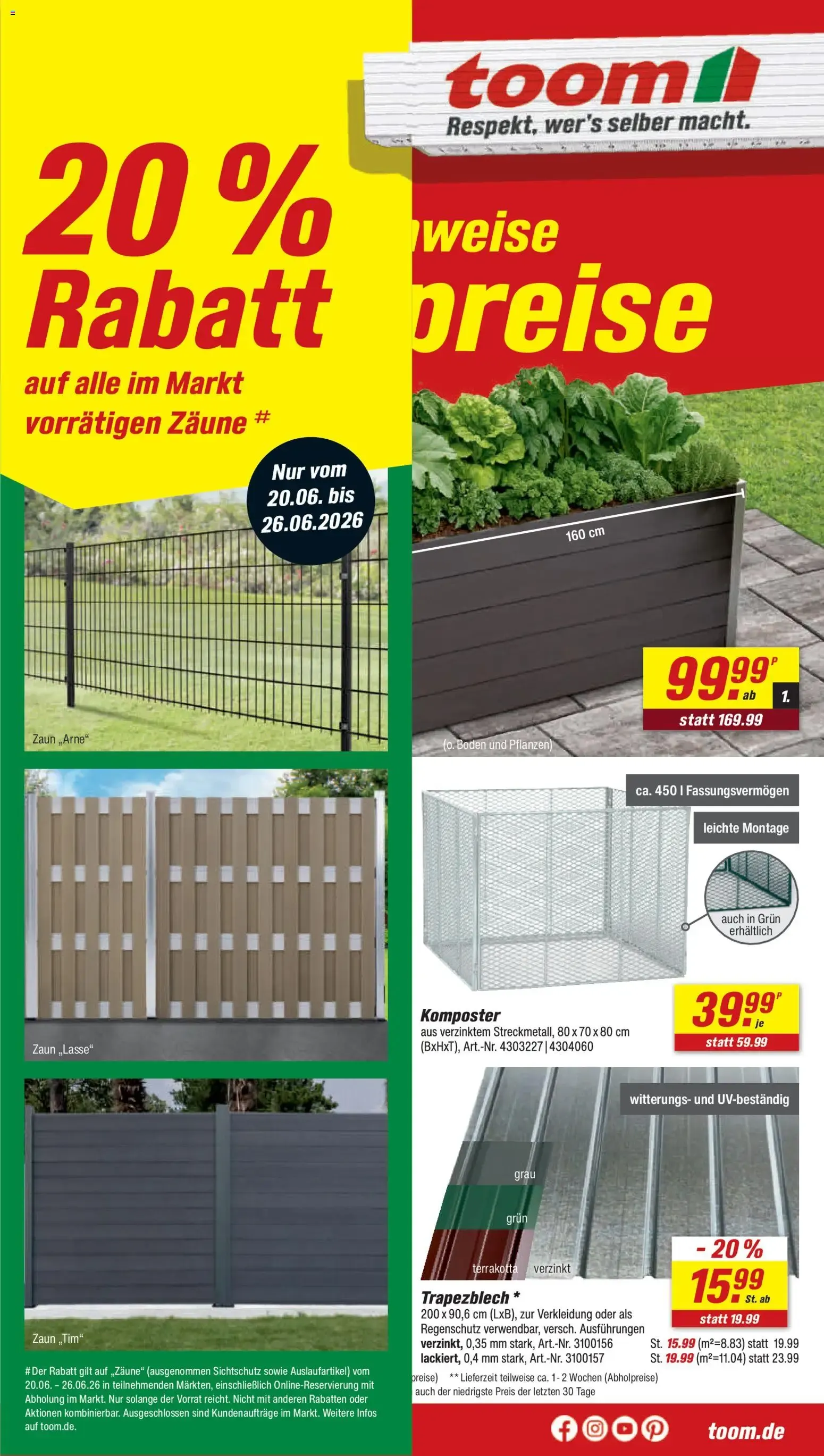 Toom Baumarkt Prospekt vom 20.06.2026 – Angebote online