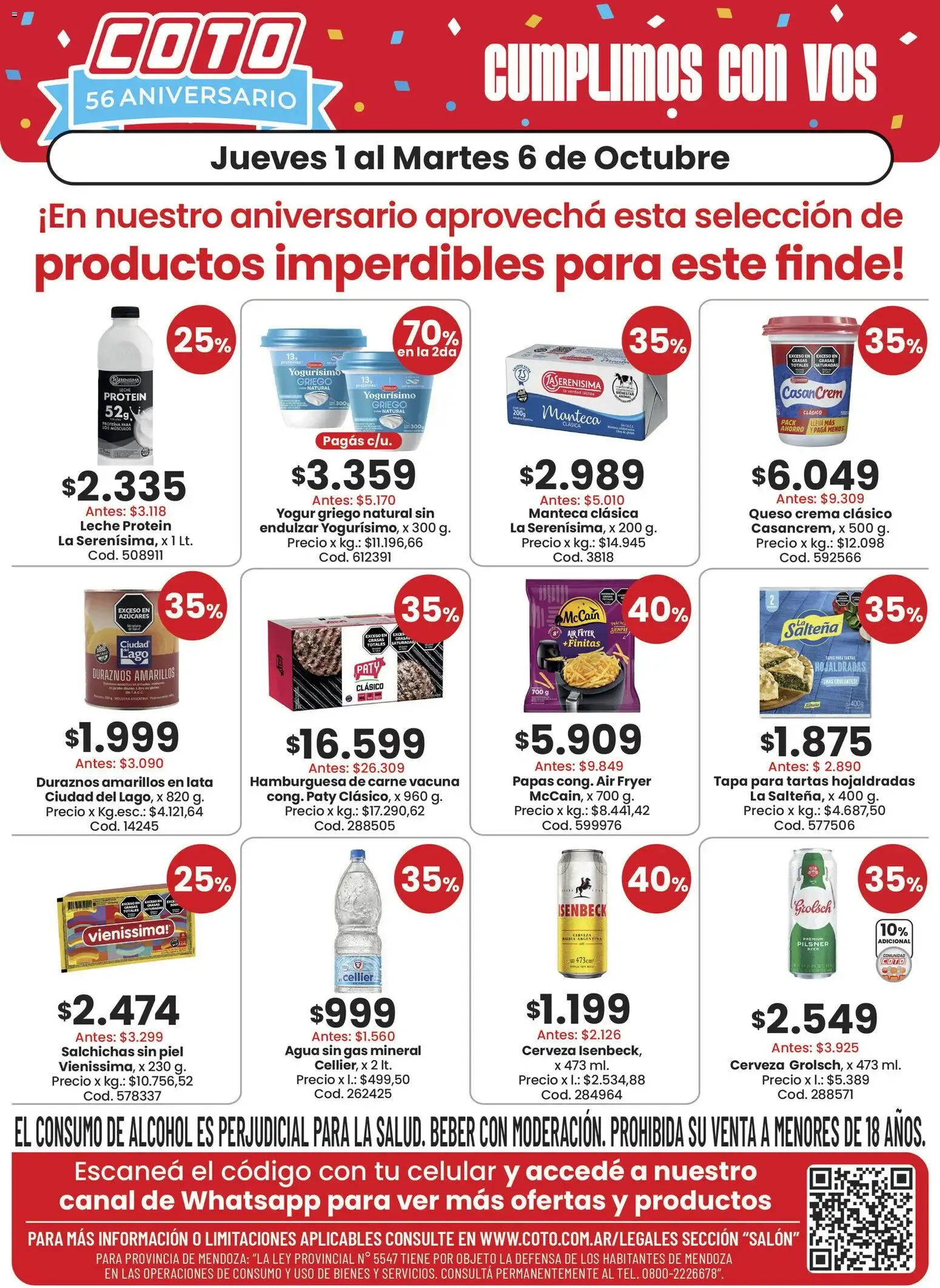 Ofertas de Coto 56 Aniversario - Cumplimos con Vos 1 de octubre al 6 de octubre 2026 - Página 4 del catálogo