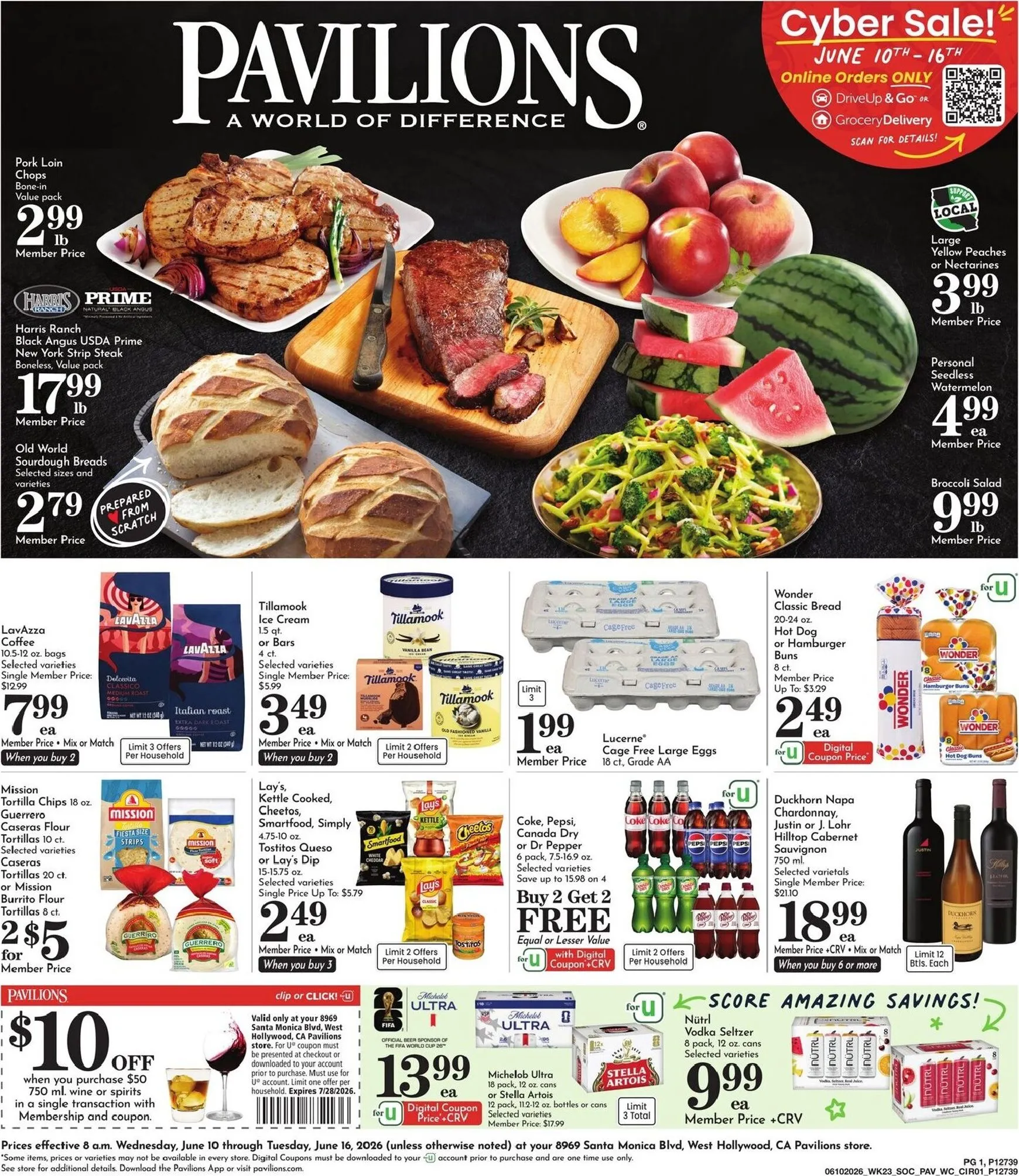 Weekly ad Pavilions Cyber Sale! flyer valid June 10-16, 2026 from June 10 to June 16 2026 - Page 1