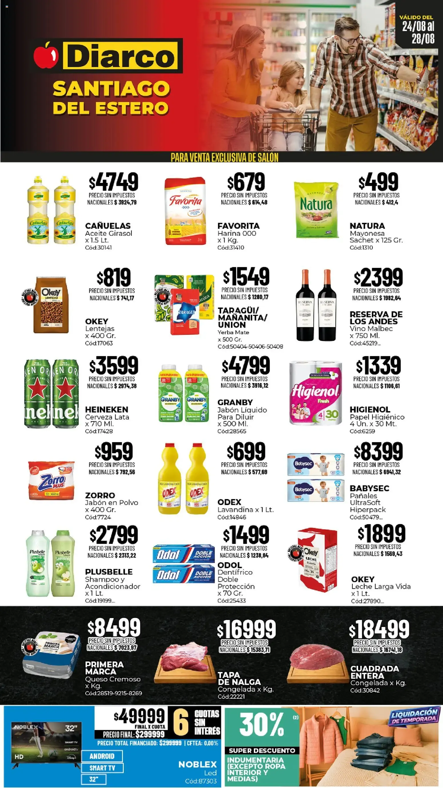 Ofertas de Diarco - Ofertas Santiago Del Estero del 24/08/2026 - 28/08/2026 24 de agosto al 28 de agosto 2026 - Página 1 del catálogo
