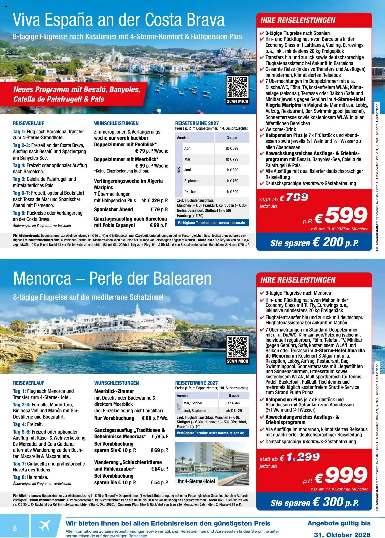 Norma Reisen (ab 01.10.2026) zum blättern » Angebote von 1. Oktober bis 31. Oktober 2026 - Prospekt seite 8