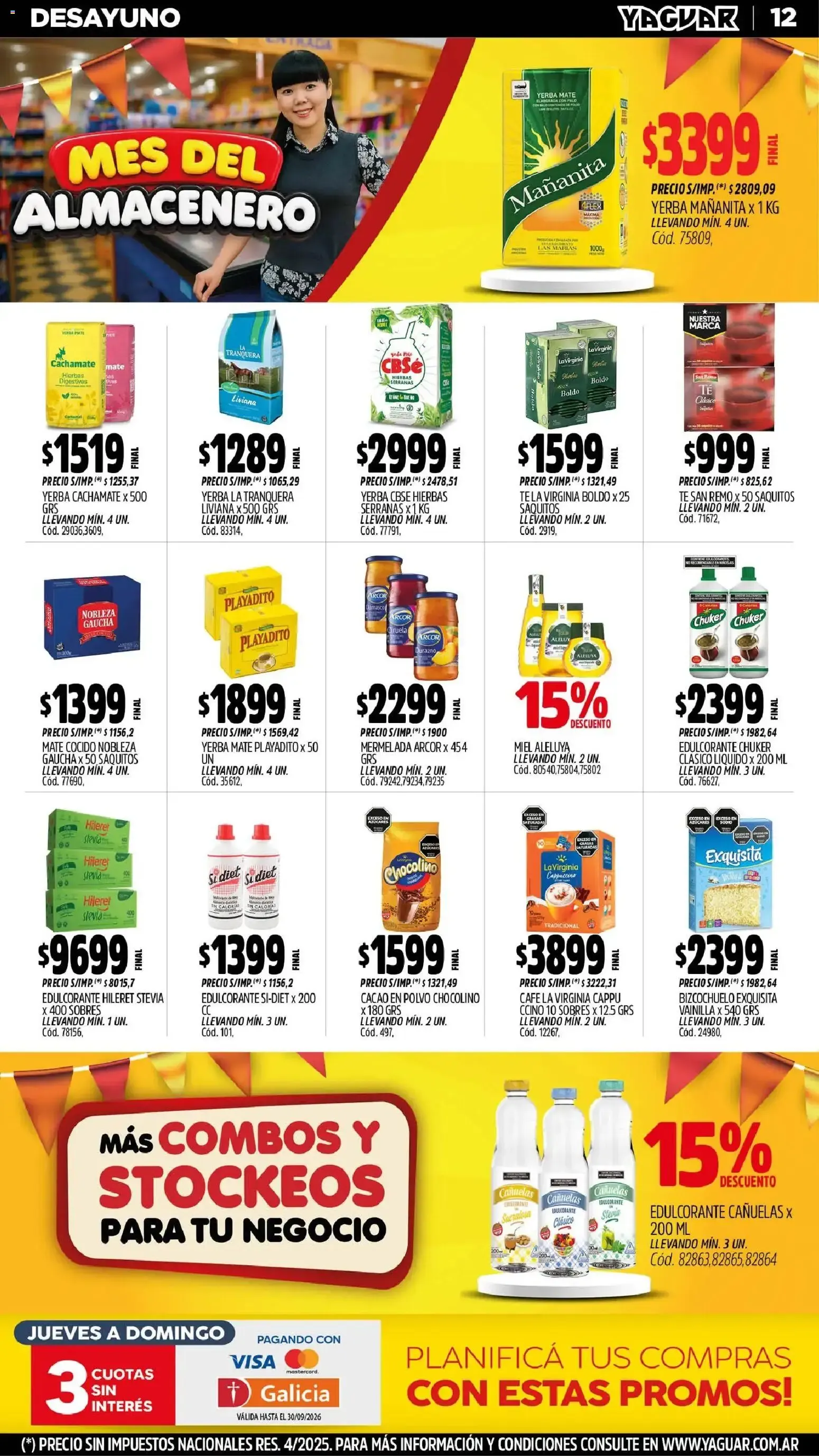 Ofertas de MAYORISTA YAGUAR MES DEL ALMACENERO 31 de agosto al 6 de septiembre 2026 - Página 12 del catálogo