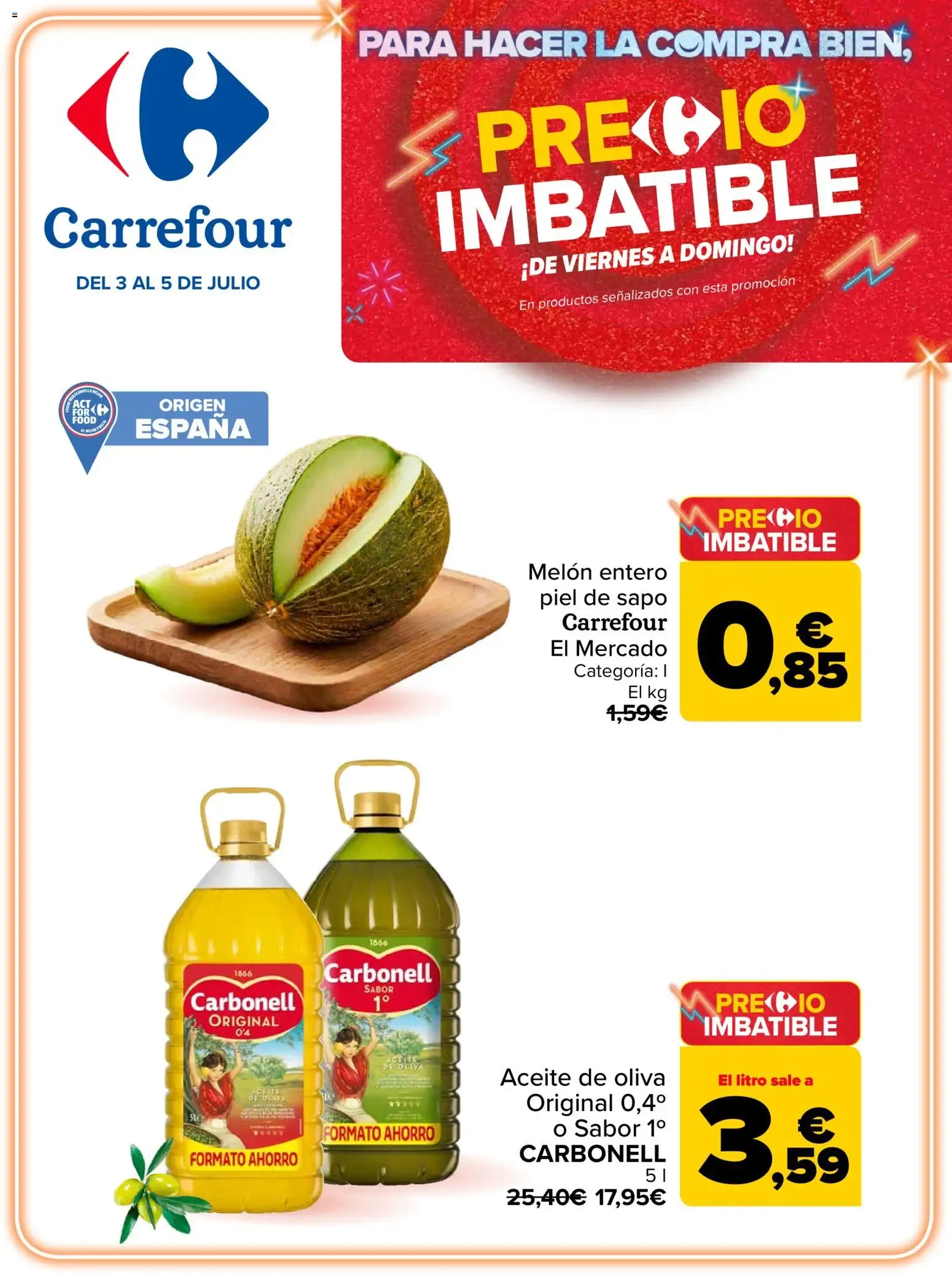 Catálogo de Carrefour Precio Imbatible del 03/07/2026 | Catálogo 3 de julio al 5 de julio 2026 - Página 1