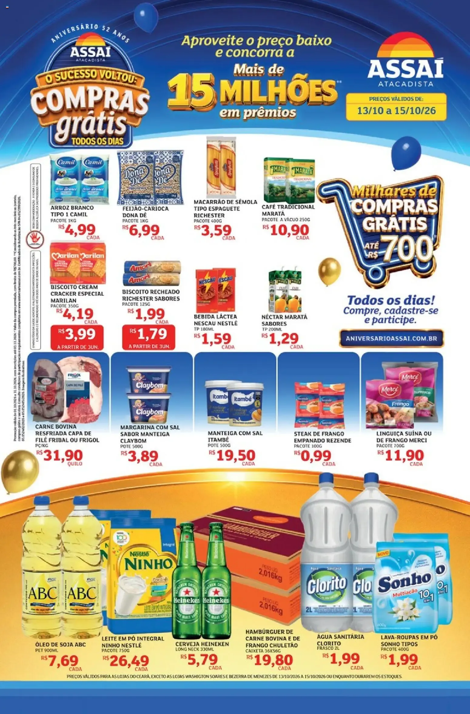 Encarte de Assaí Atacadista ofertas - CE de 13/10/2026 | Promoções Online 13 de outubro até 15 de outubro 2026 - Pagina 1