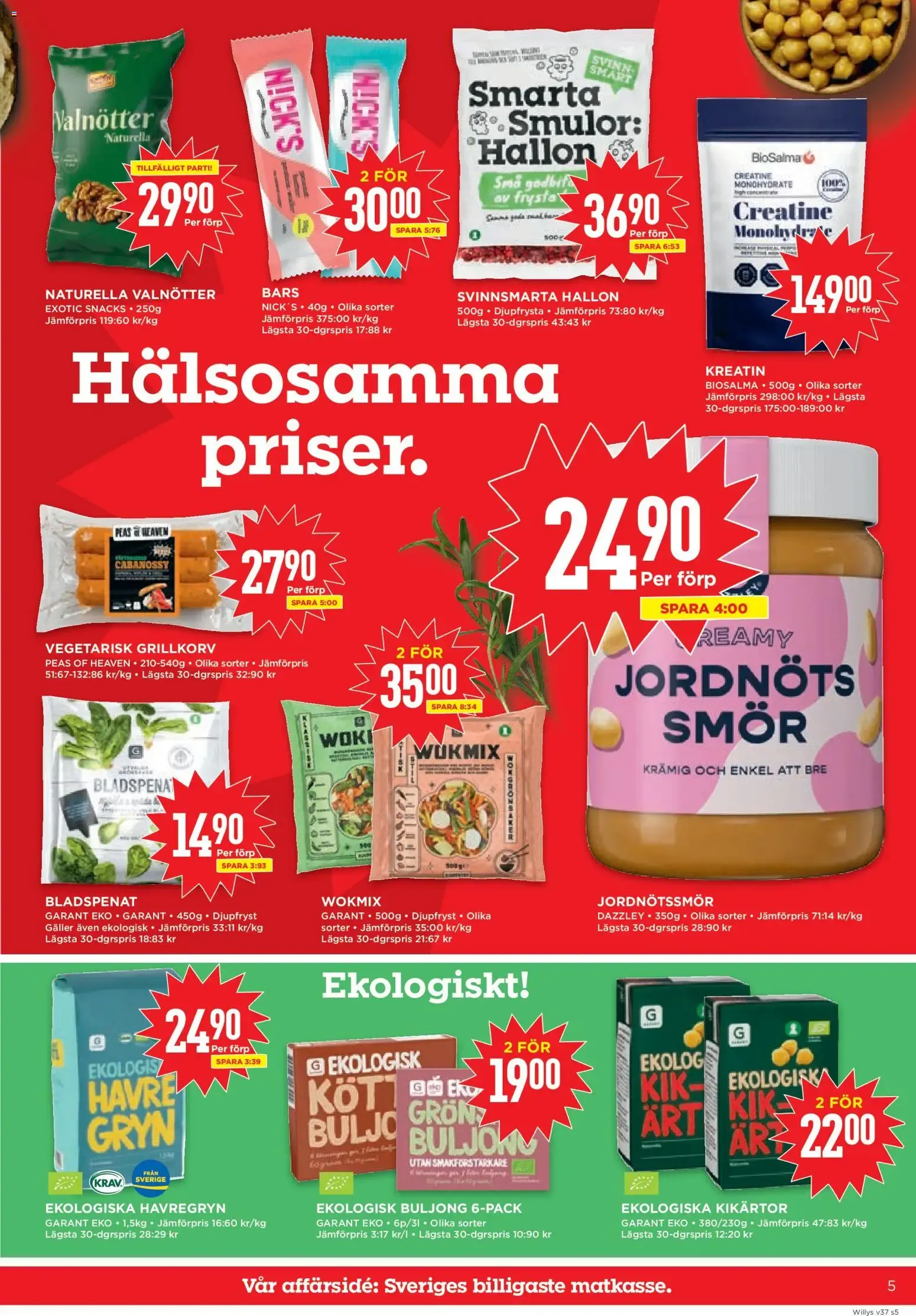 Willys: Sveriges billigaste matkasse från 7 september till 13 september 2026 - Reklamblad sidor 5