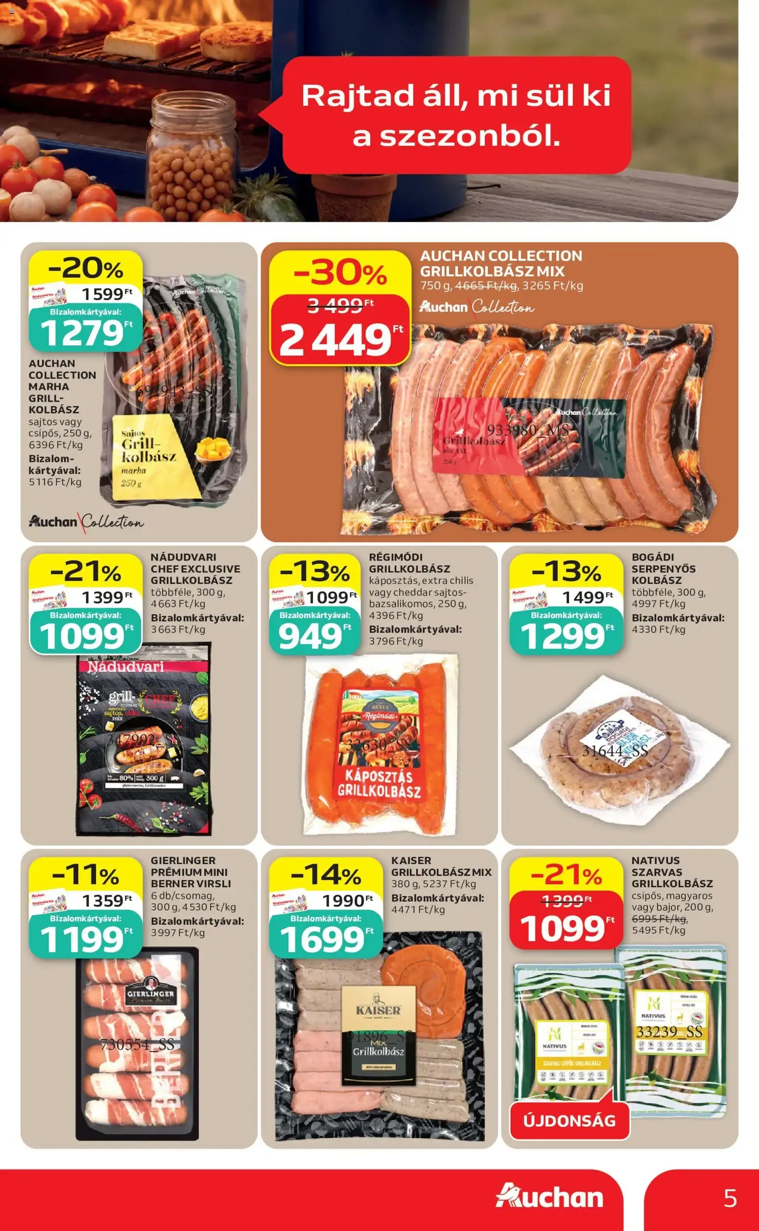 Katalógus Auchan Grill ajánlataink - 2026.06.25. -tól/töl > akció, lapozható szórólap 🛍️ június 25.-tól július 8.-ig 2026. - Oldal 5