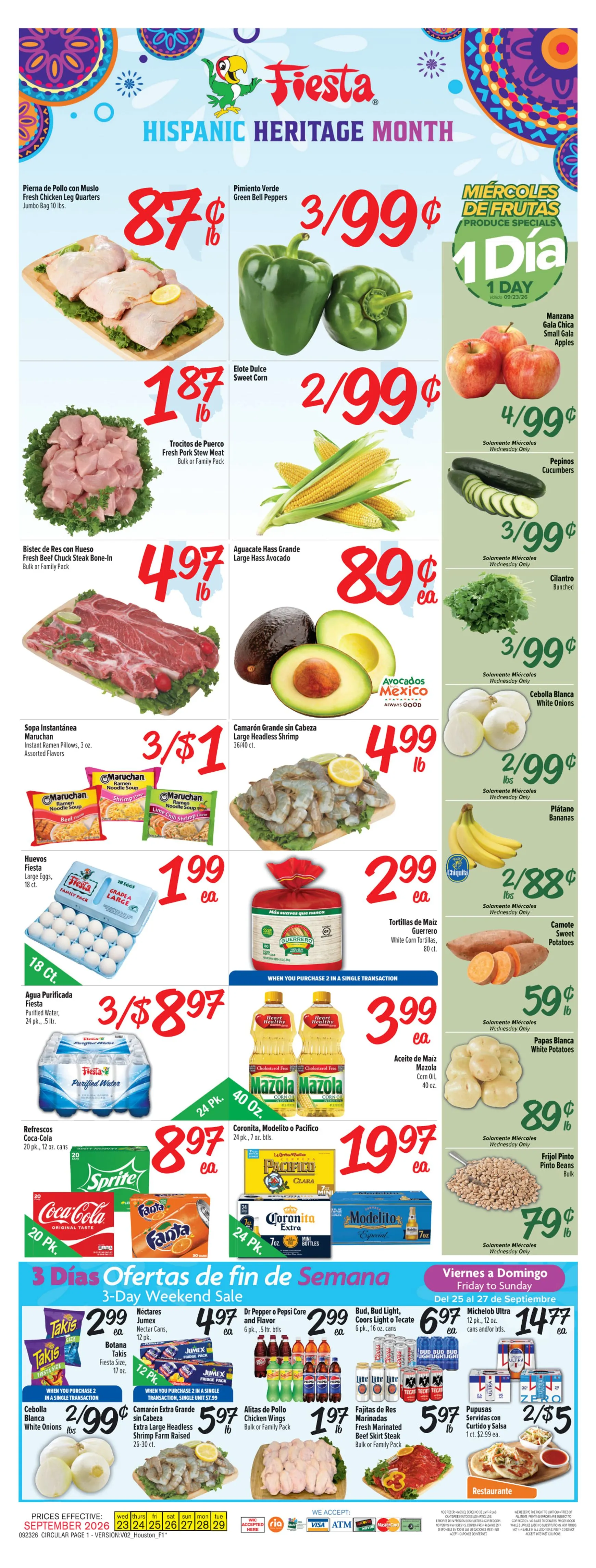 Weekly ad Fiesta Mart - Hispanic Heritage Month Offers from September 23 to September 29 2026 - Page 1