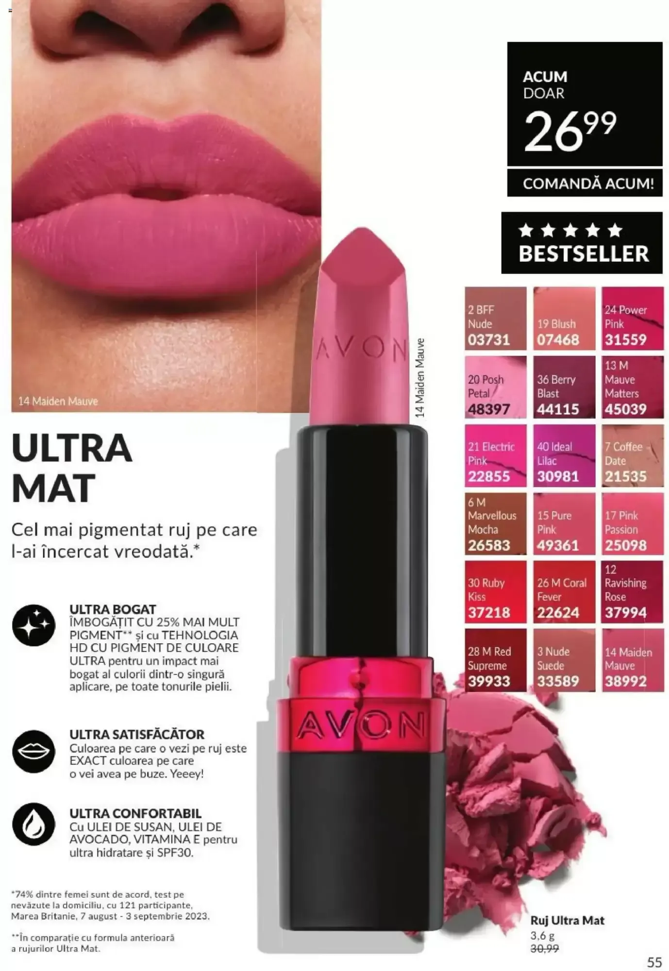 Catalog Avon | Campania 08/2026: Ruj Velvety Mousse de la 1 august până la 31 august 2026 - Revista Pagina 55