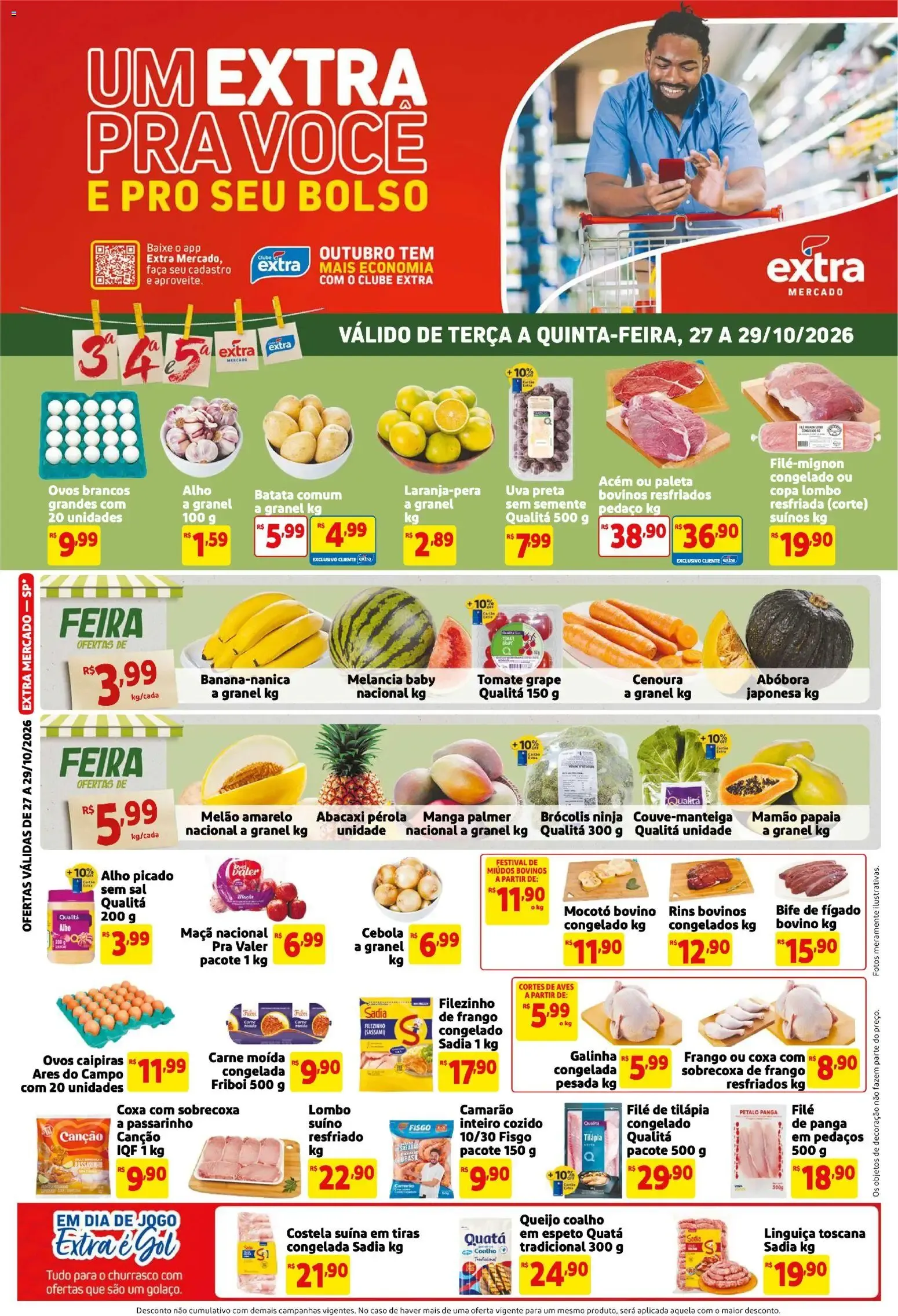 Encarte de Folheto Extra ofertas de Mercado Terça e Quinta de 27/10/2026 | Promoção 27 de outubro até 29 de outubro 2026 - Pagina 1
