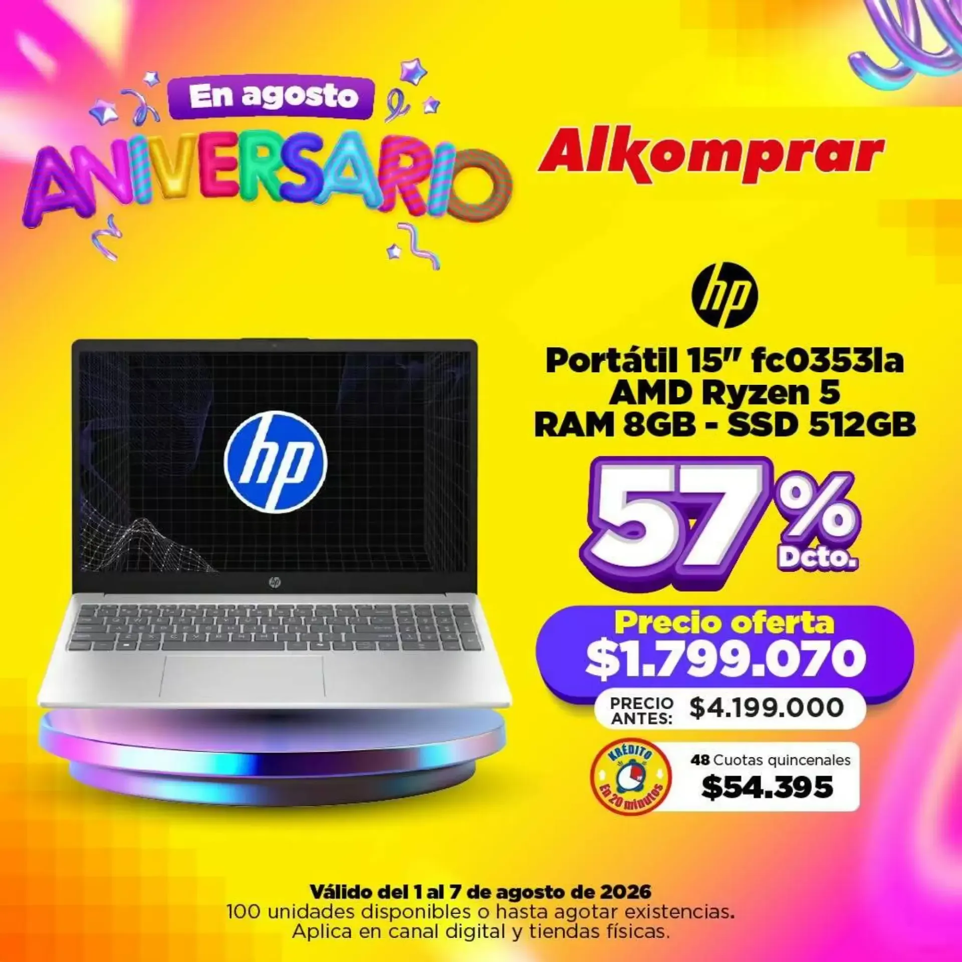 Catalogo de Alkomprar Aniversario: Oferta Portátil Lenovo IdeaPad 1 de agosto al 7 de agosto 2026 - Pag 6