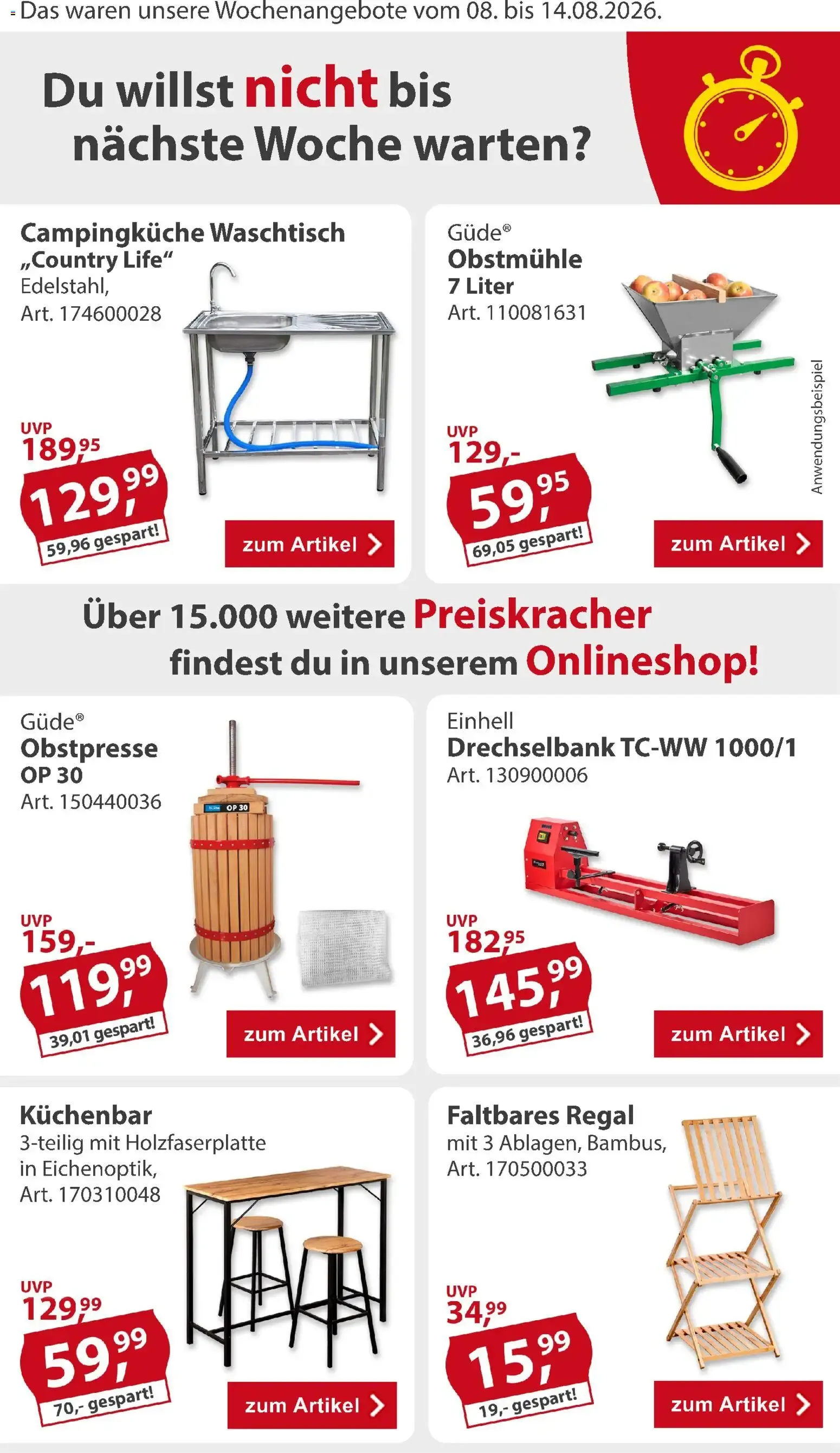 Sonderpreis Baumarkt Prospekt (ab 08.08.2026) zum Blättern von 8. August bis 14. August 2026 - Prospekt seite 2