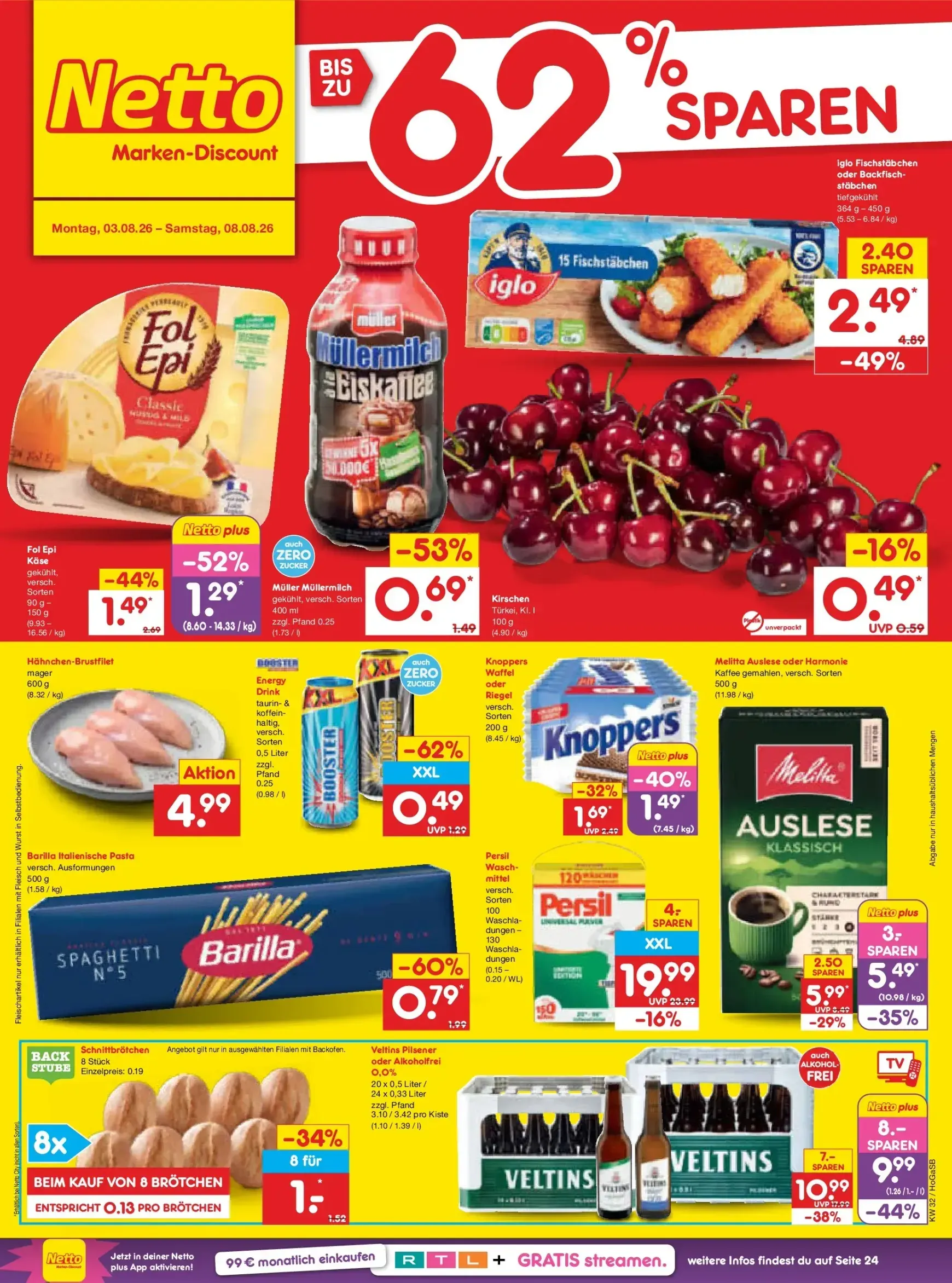 Netto Marken Discount Prospekt – von Montag 03.08.2026 bis Samstag 08.08.2026 von 3. August bis 8. August 2026 - Prospekt seite 1