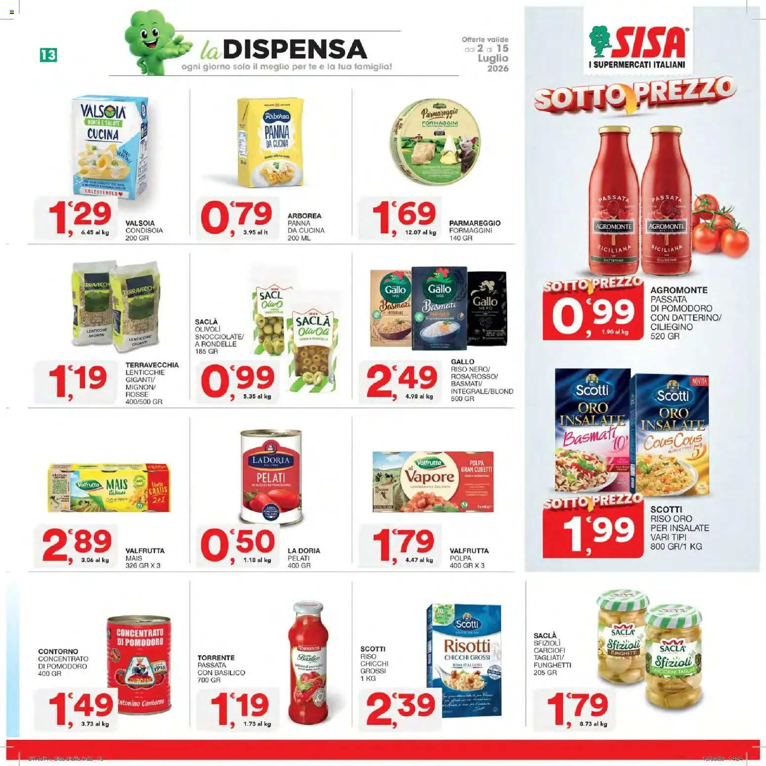 SISA Sotto Prezzo da 2 luglio a 15 luglio di 2026 - Pagina del volantino 13