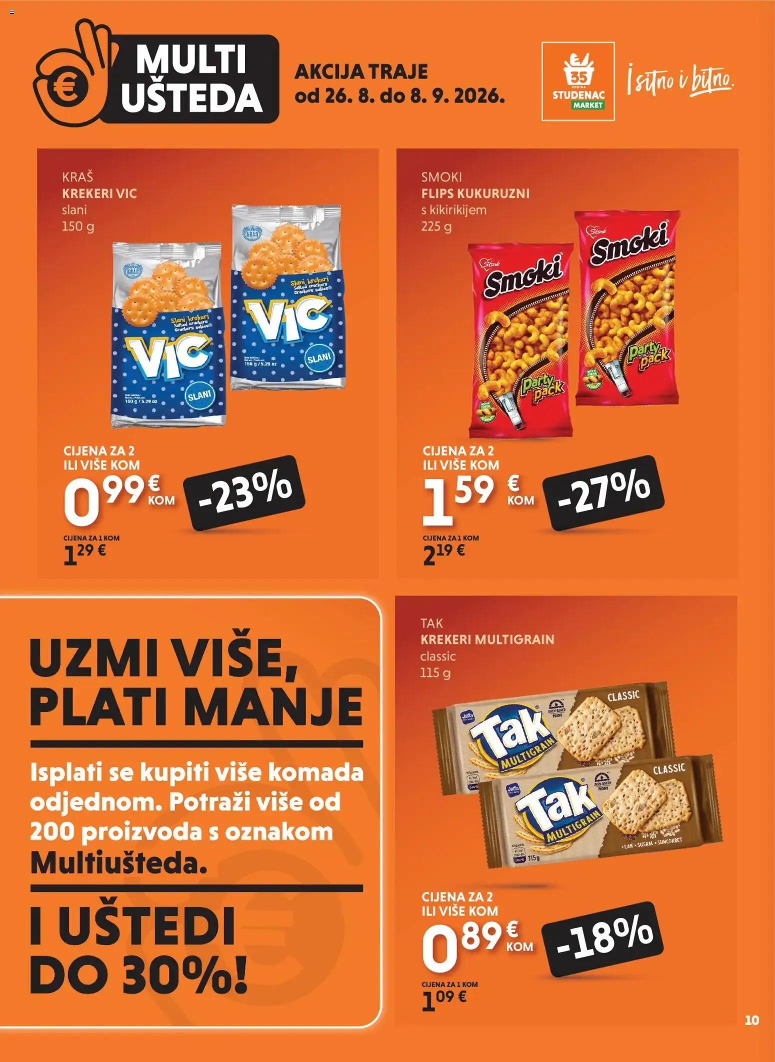 Katalog Studenac Multi Ušteda novi od 26.08.2026 na listanje > letak digitalni od 26. kolovoza do 8. rujna 2026. - Pregled Stranica 10