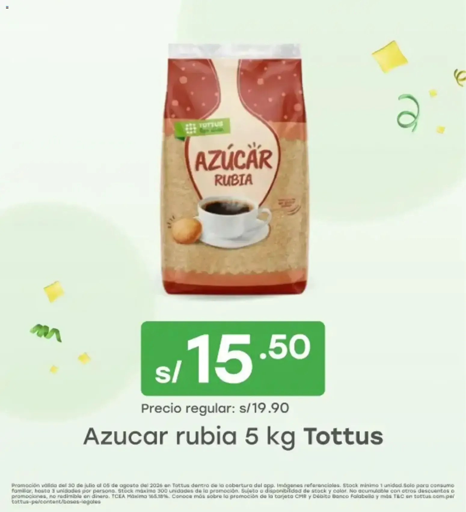 Catalogo de Azucar rubia 5 kg Tottus 30 de julio al 5 de agosto 2026 - Pag 1