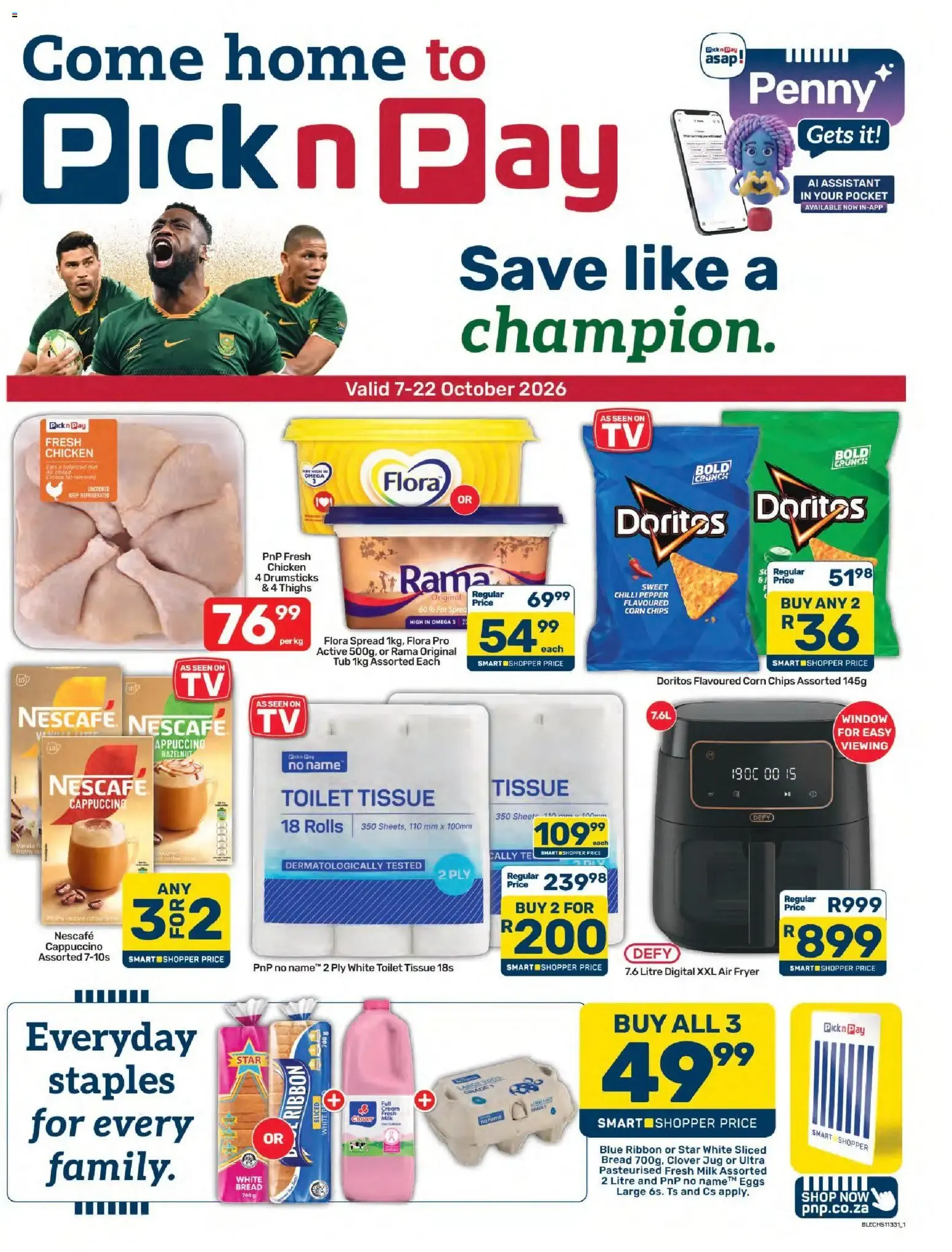 Pick n Pay Eastern Cape - Champion Specials (07/10/2026 - 22/10/2026) Online from 7 October to 22 October 2026 - Catalogue Page 1