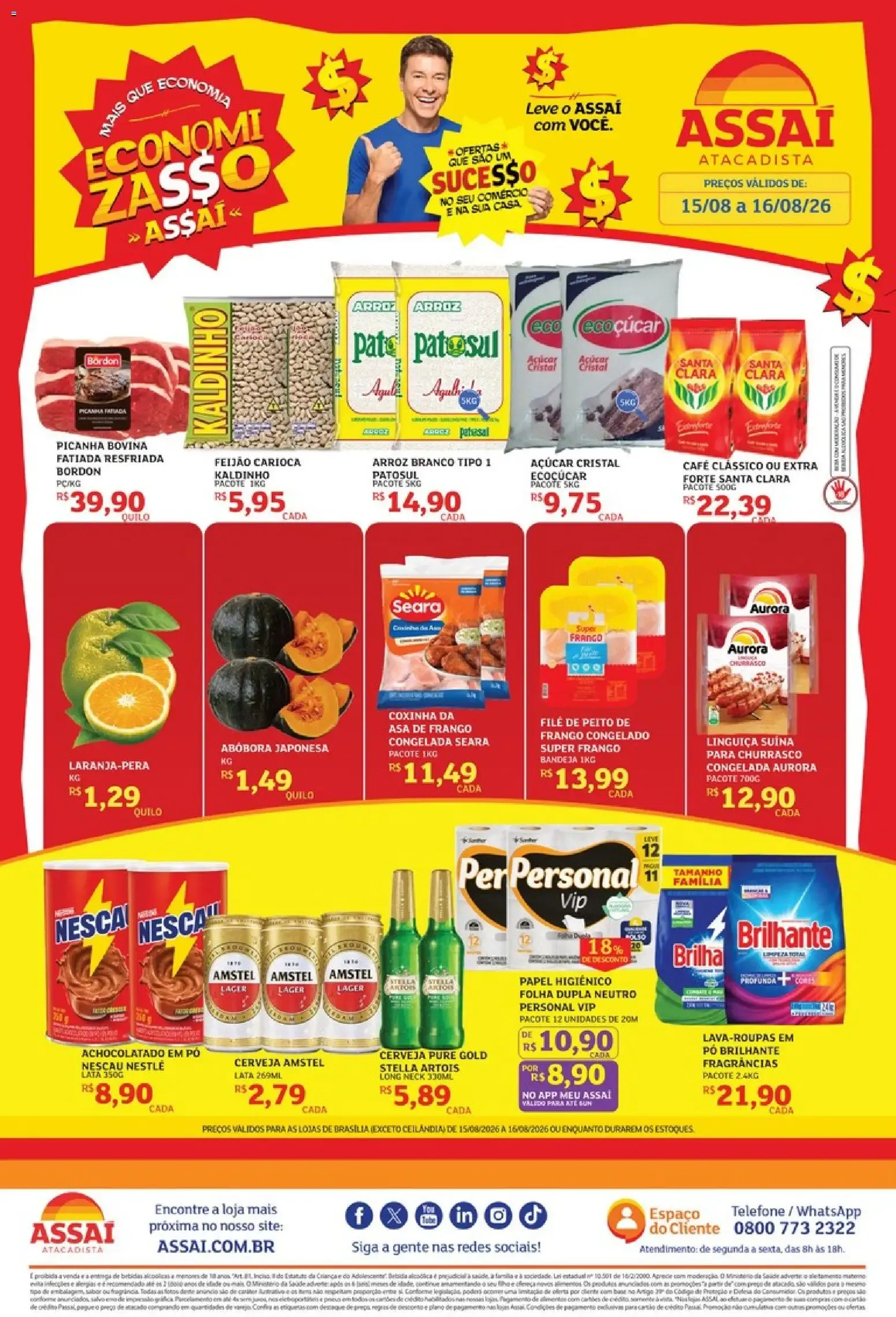 Encarte de Assaí Atacadista - Economiaço 15 de agosto até 16 de agosto 2026 - Pagina 1