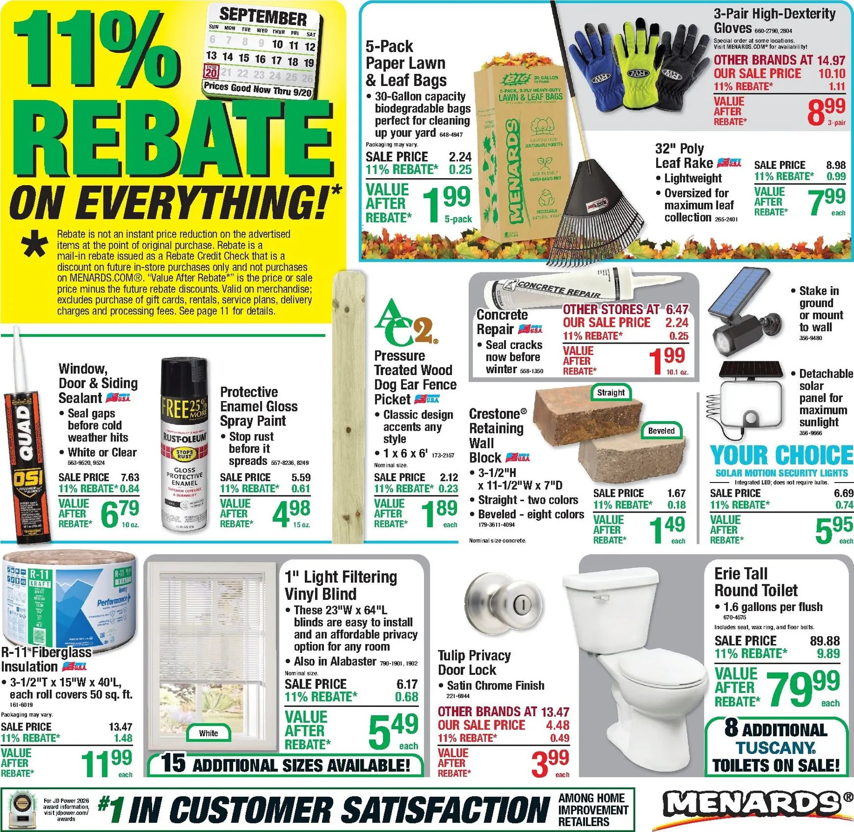 Weekly ad 11% Rebate on Everything! from September 10 to September 20 2026 - Page 1