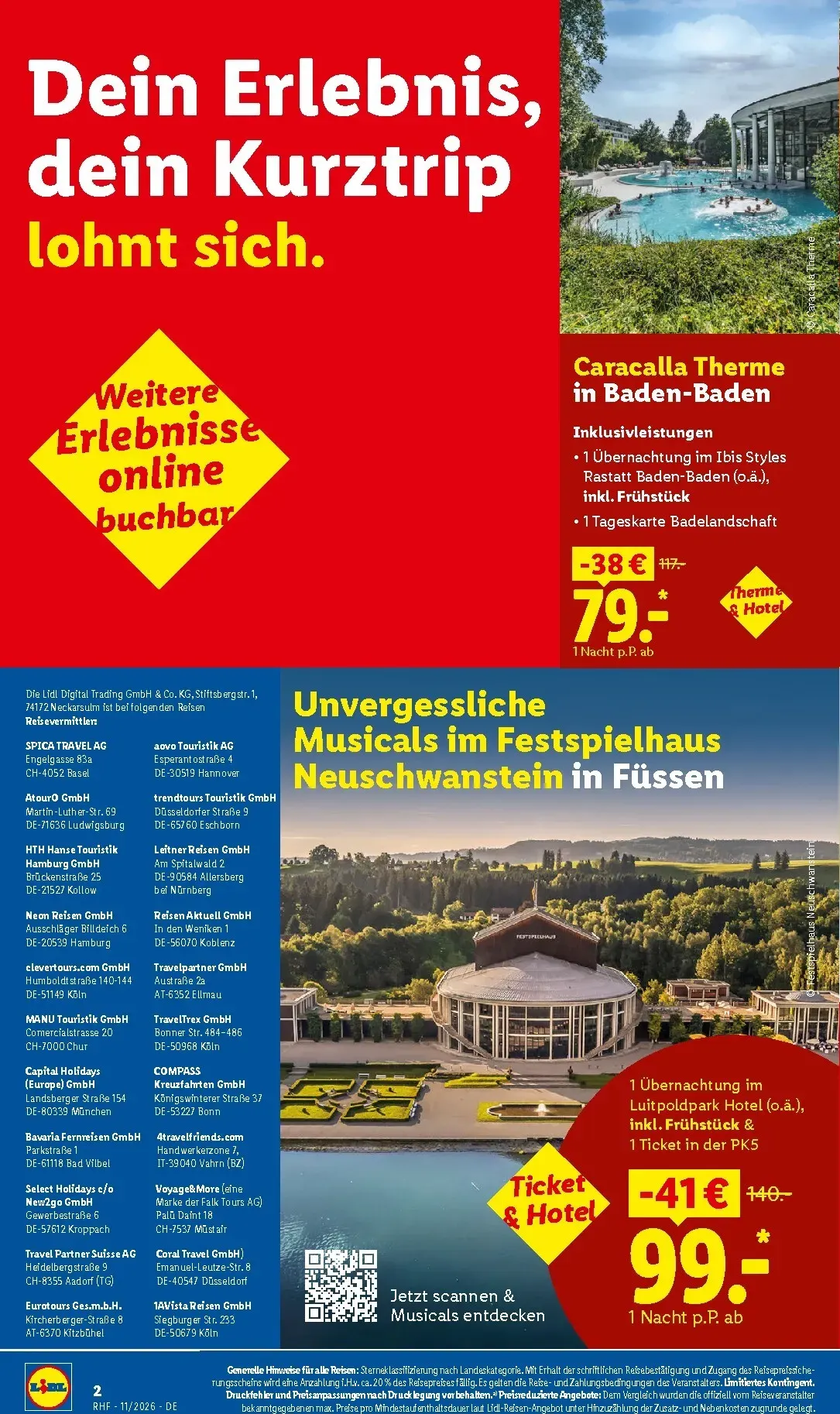 Lidl - Reise-Highlights Prospekt – von Mittwoch 28.10.2026 bis Montag 30.11.2026 von 28. Oktober bis 30. November 2026 - Prospekt seite 2