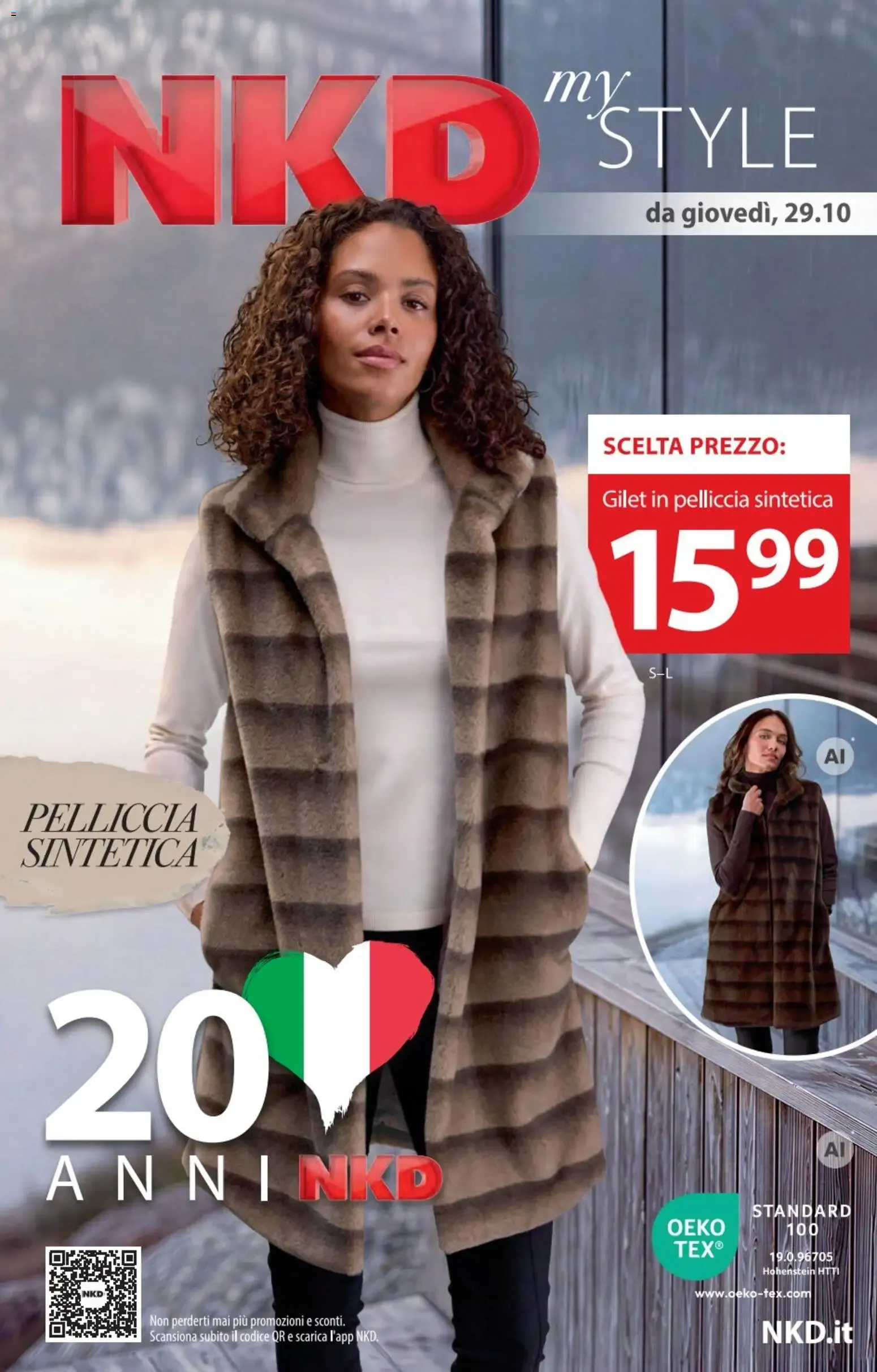 NKD - 20 Anni - Promoción Gilet en Pelliccia Sintetica