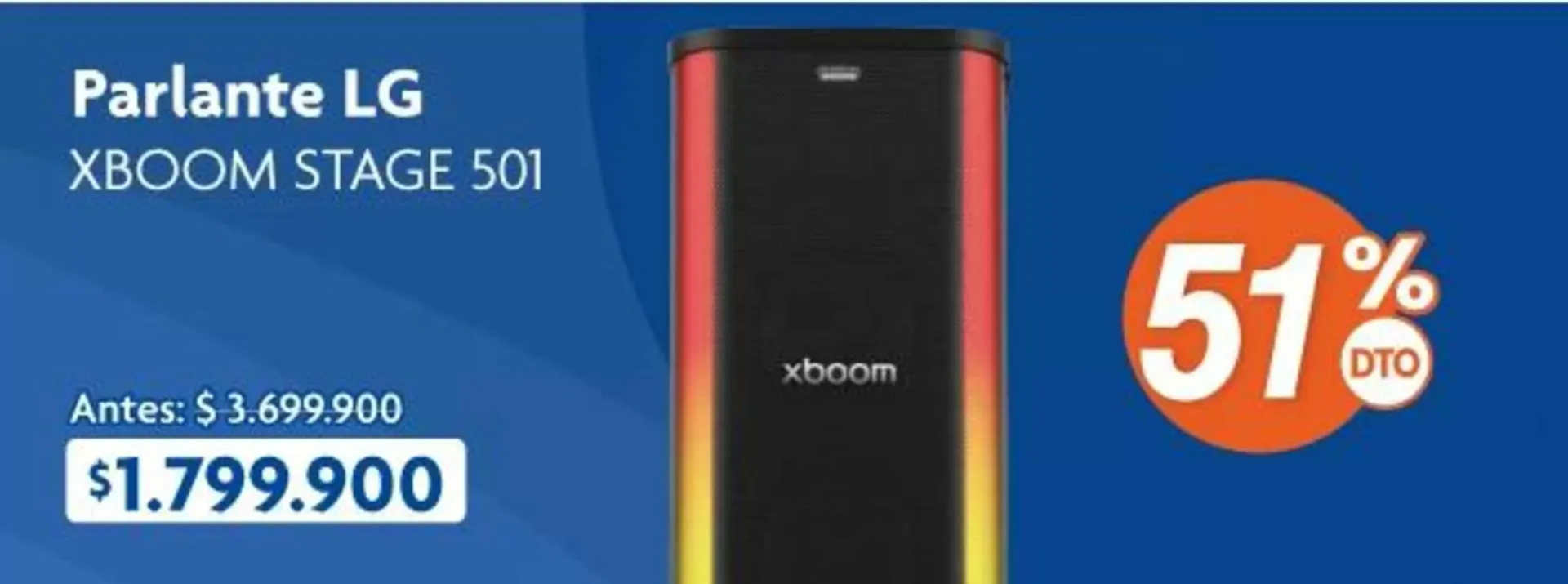 Catalogo de Parlante LG XBOOM STAGE 501 25 de julio al 9 de agosto 2026 - Pag 1
