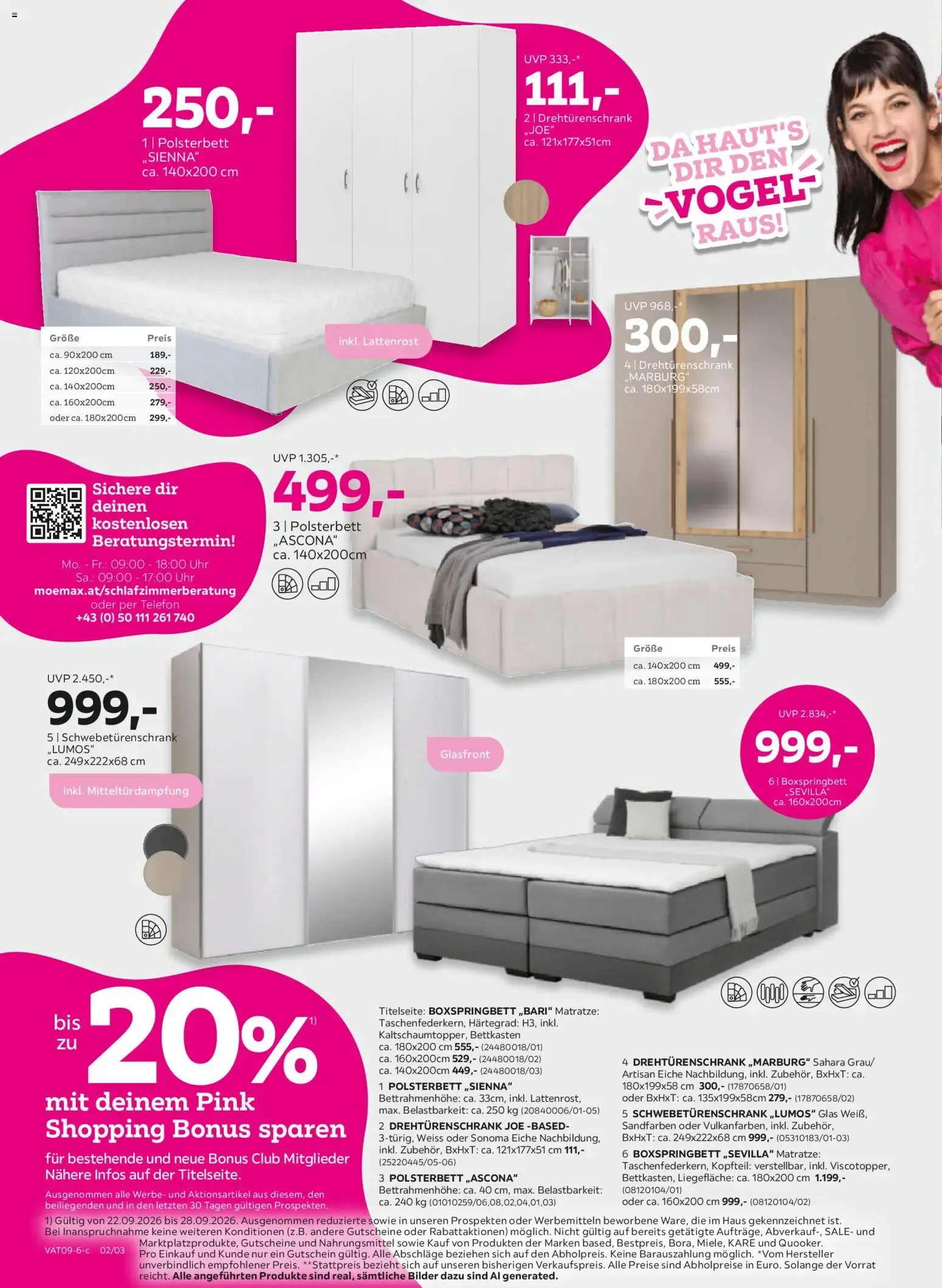 Mömax Pink Shopping Bonus sparen von 22.09.2026 - Aktuelle Angebote von 22. September bis 28. September 2026 - Flugblätt seite 2
