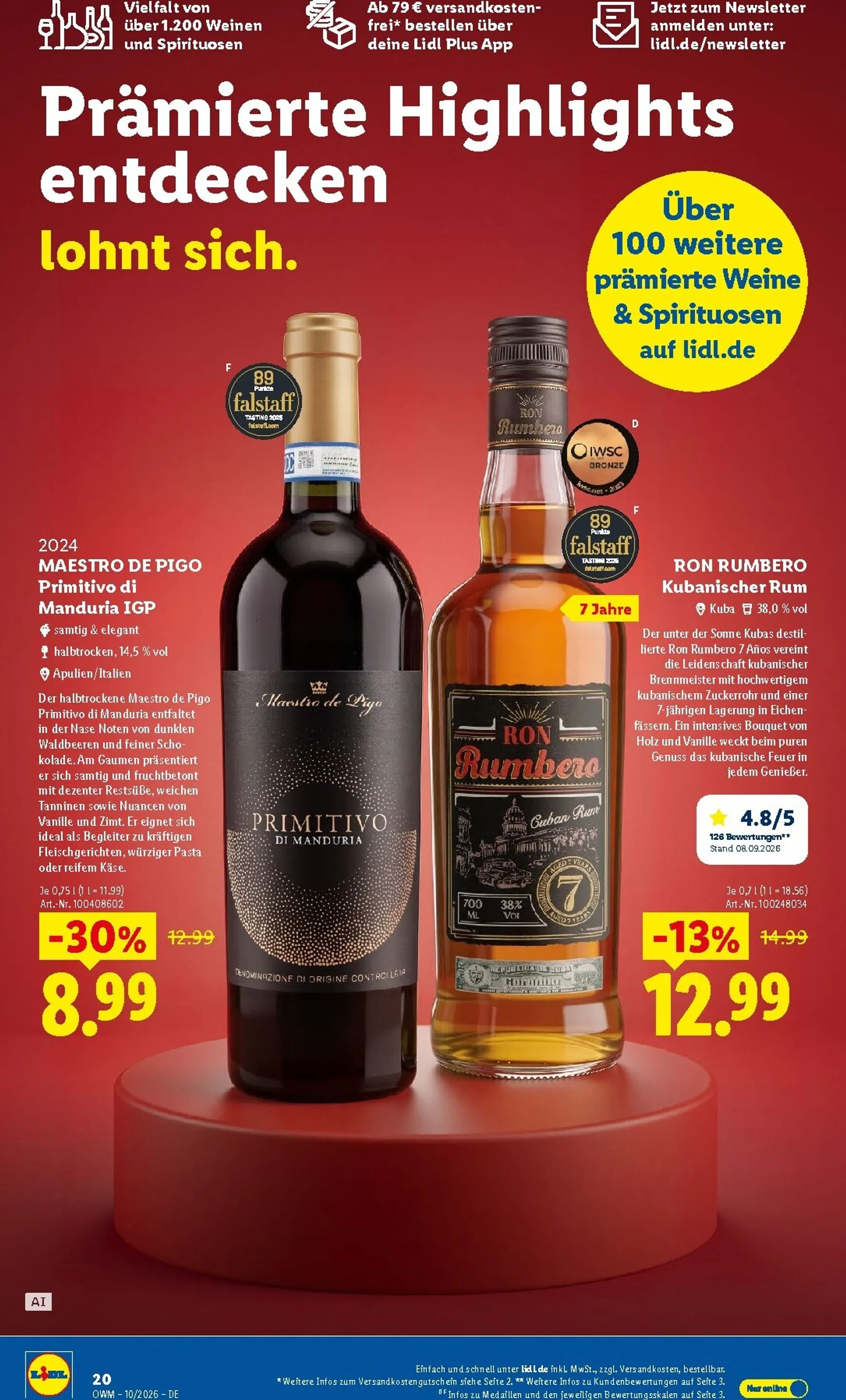 Lidl - Wein & Spirituosen Prospekt – von Donnerstag 01.10.2026 bis Samstag 31.10.2026 von 1. Oktober bis 31. Oktober 2026 - Prospekt seite 20