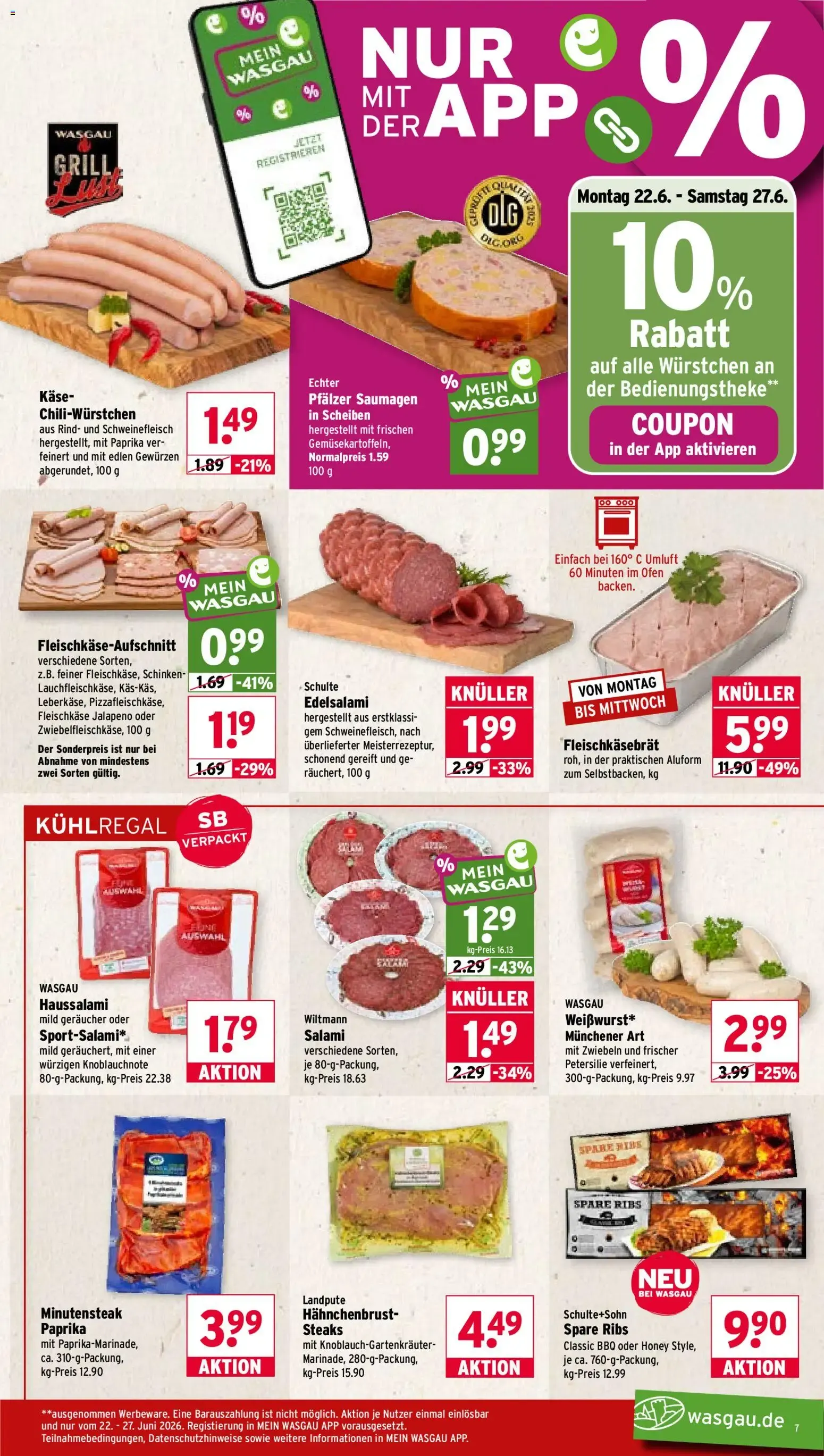 Wasgau Prospekt (ab 22.06.2026) zum Blättern von 22. Juni bis 27. Juni 2026 - Prospekt seite 7