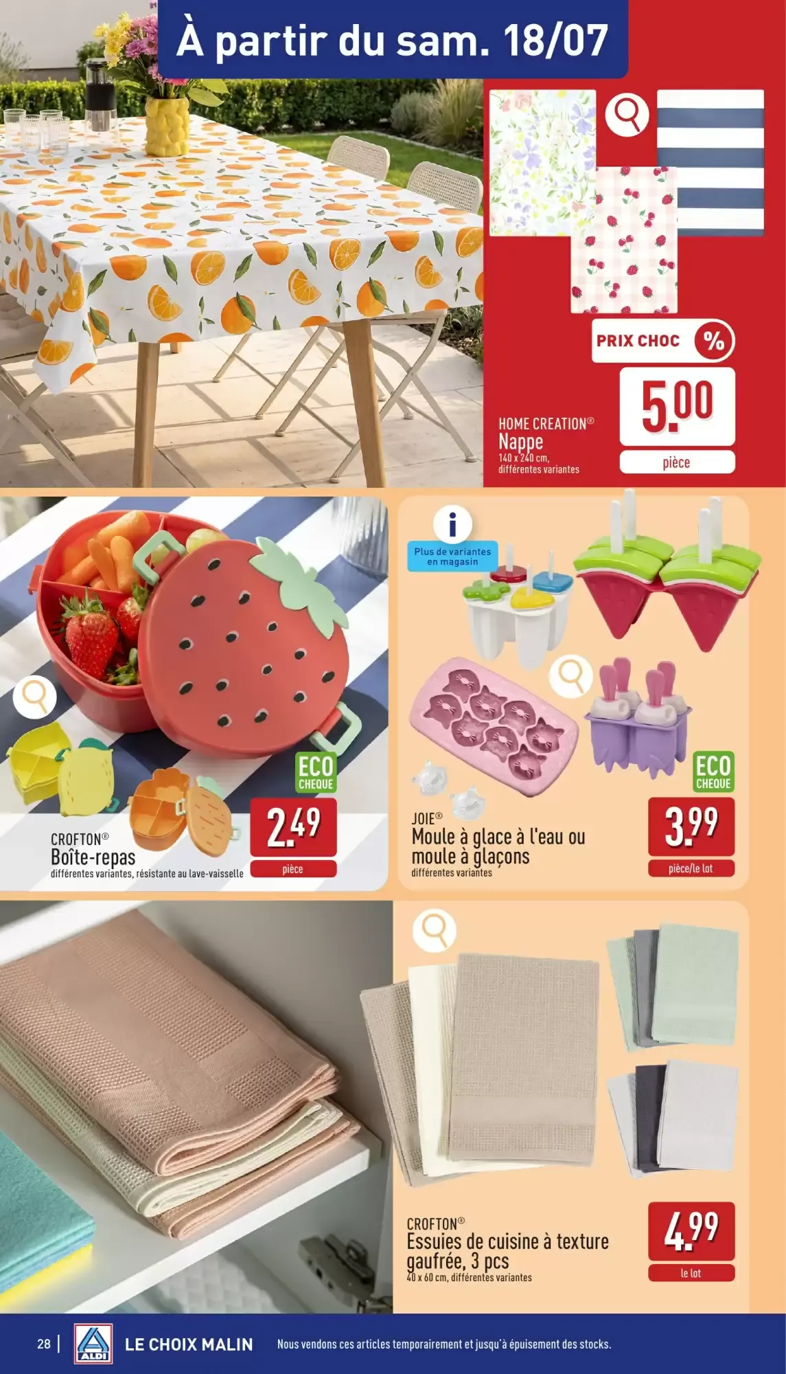 ALDI Dépliant du 13/07 au 18/07 van 13 juli tot 18 juli 2026 - folder pagina 28