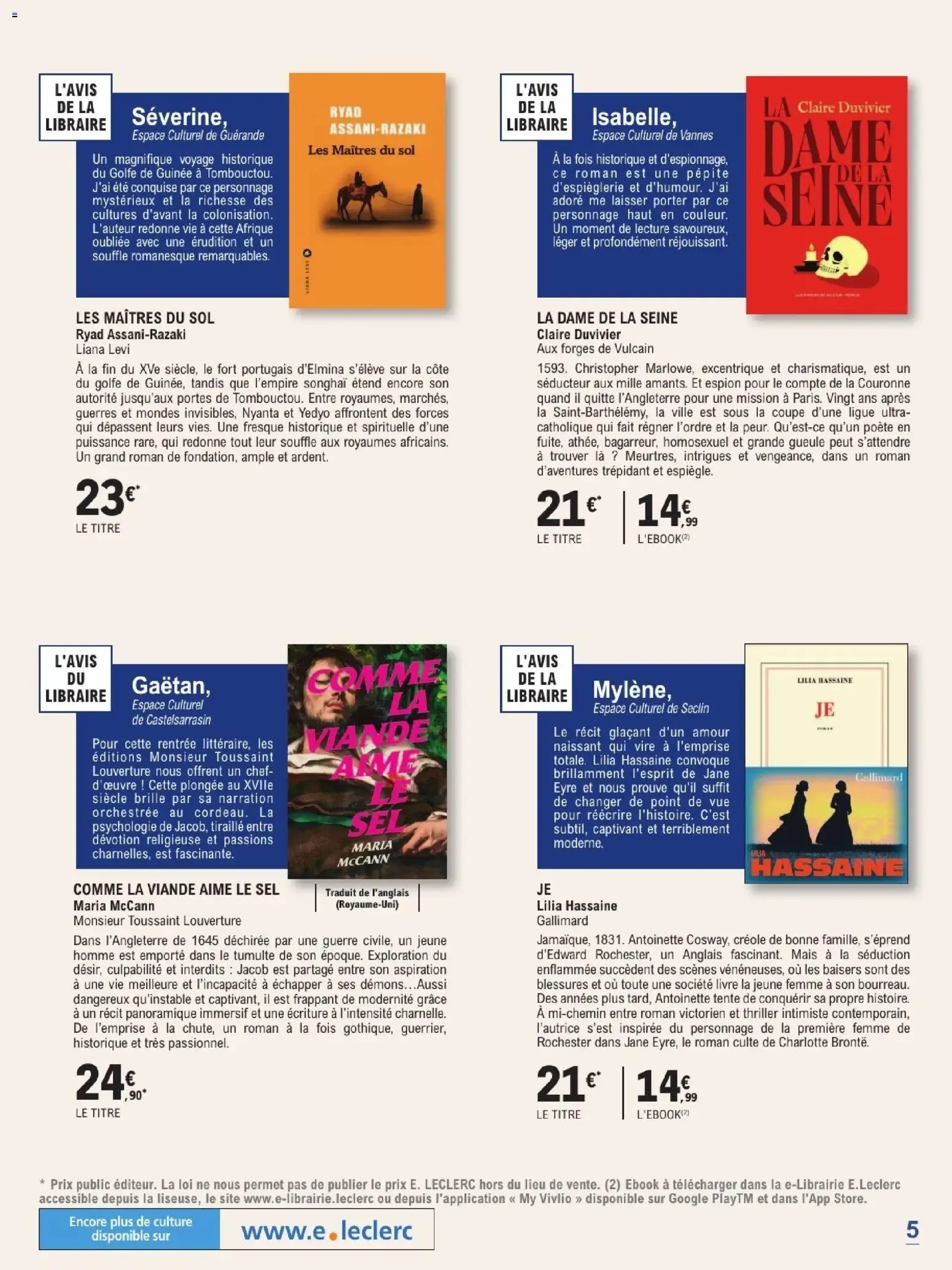 Espace Culturel E.Leclerc - Rentrée Littéraire 2026 du 1 septembre au 24 octobre 2026 - Catalogue page 5