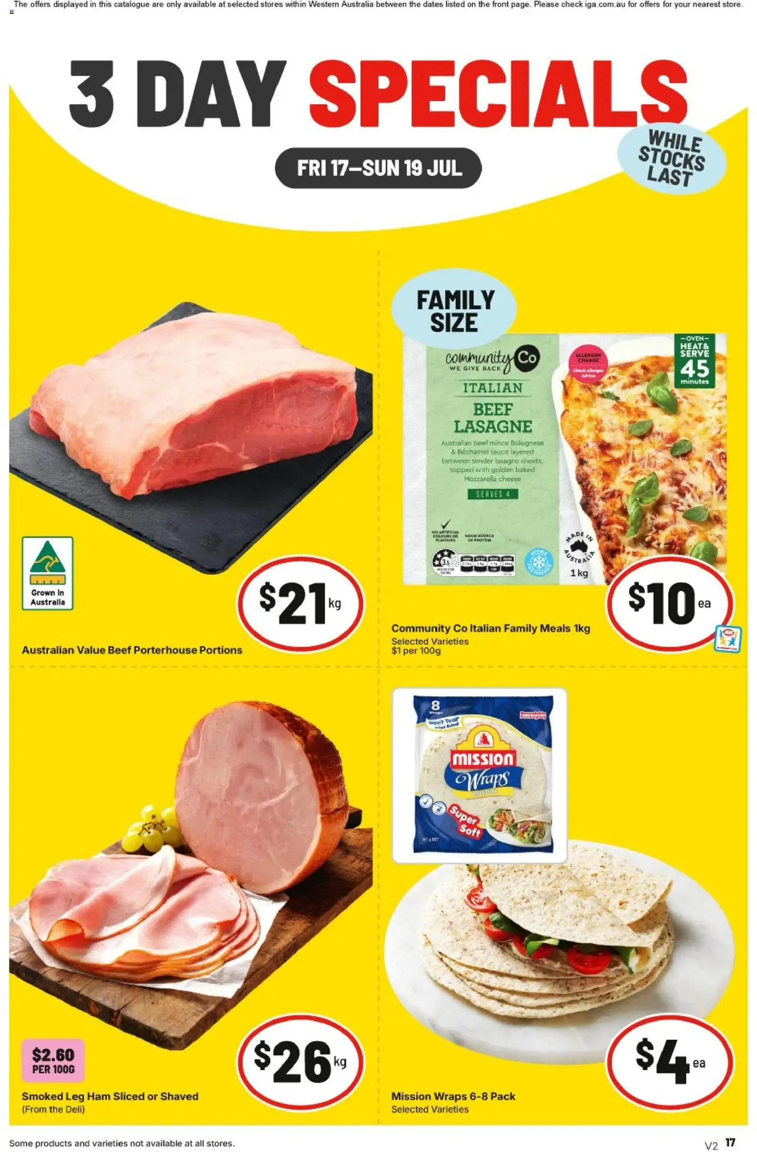 3 DAY SPECIALS - Catalogue valid from 17 July to 19 July 2026 - page 1