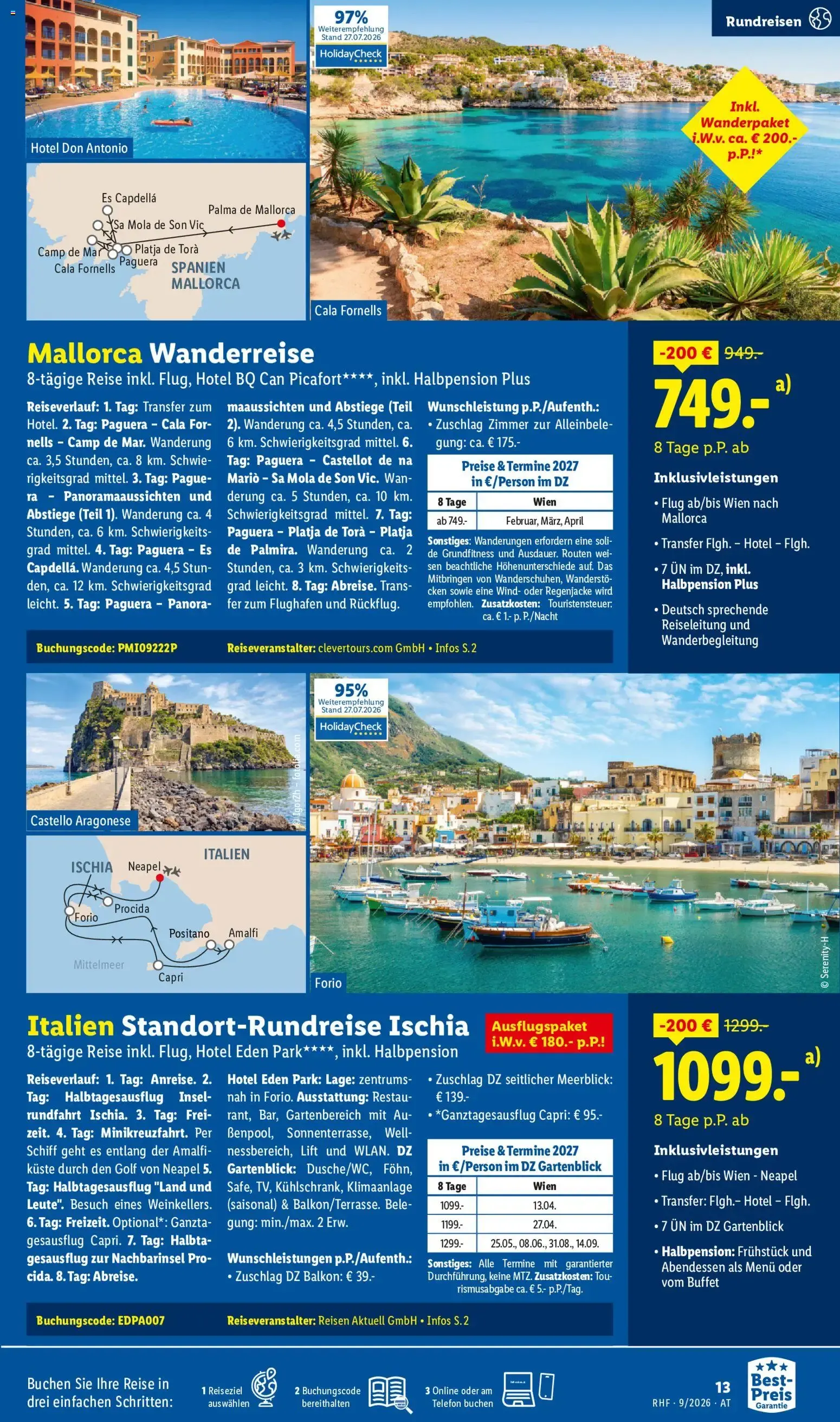 Lidl September Reise - Highlights ab 31.08.2026 - Angebote ab donnerstag von 31. August bis 30. September 2026 - Flugblätt seite  13
