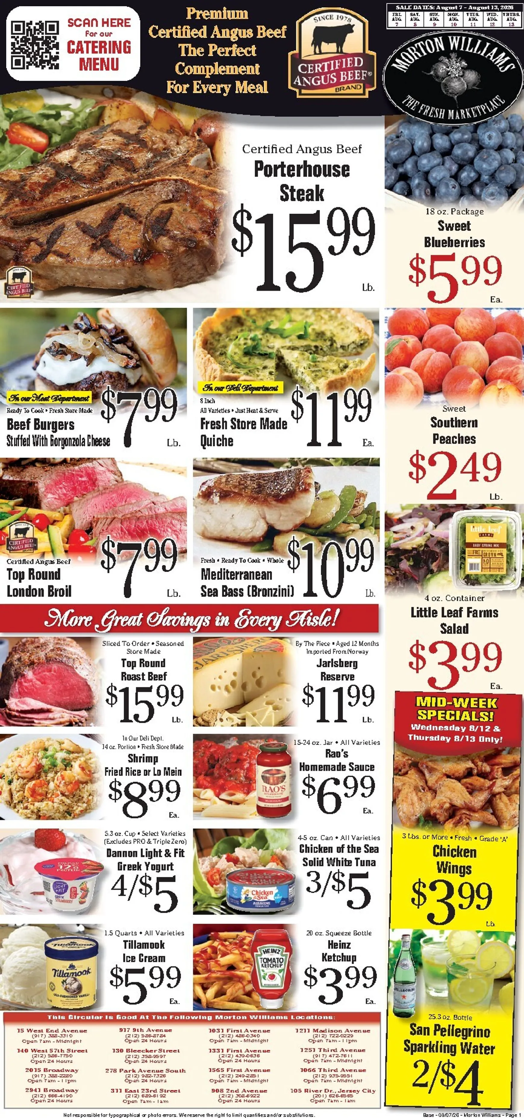 Weekly ad Current Morton Williams - Manhattan / Jersey City leaflet valid from Friday 08/07/2026 to Thursday 08/13/2026 from August 7 to August 13 2026 - Page 1